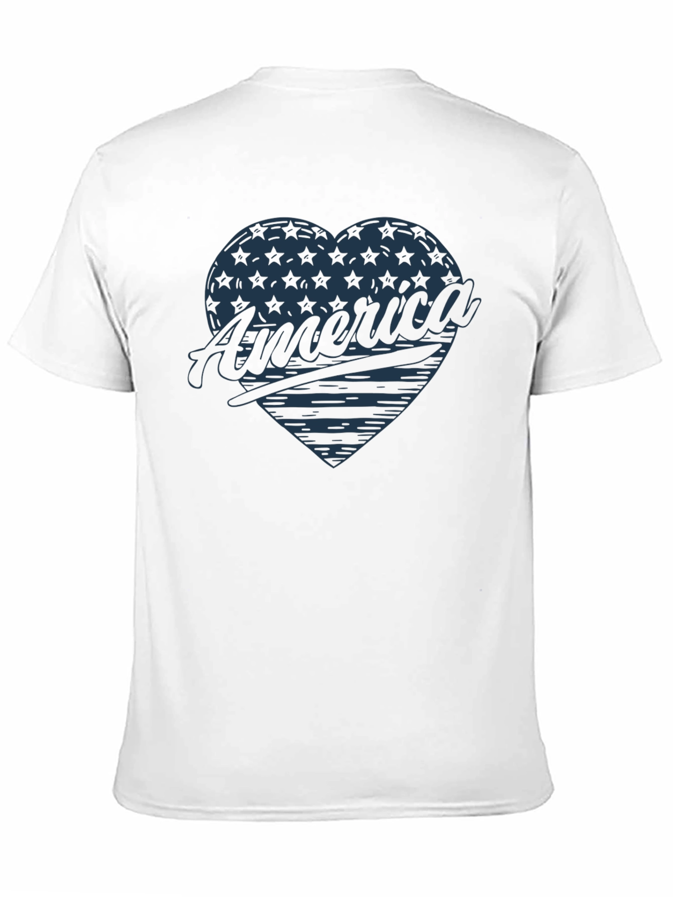 America Heart Graphic T-Shirt Patriotic USA Tee
