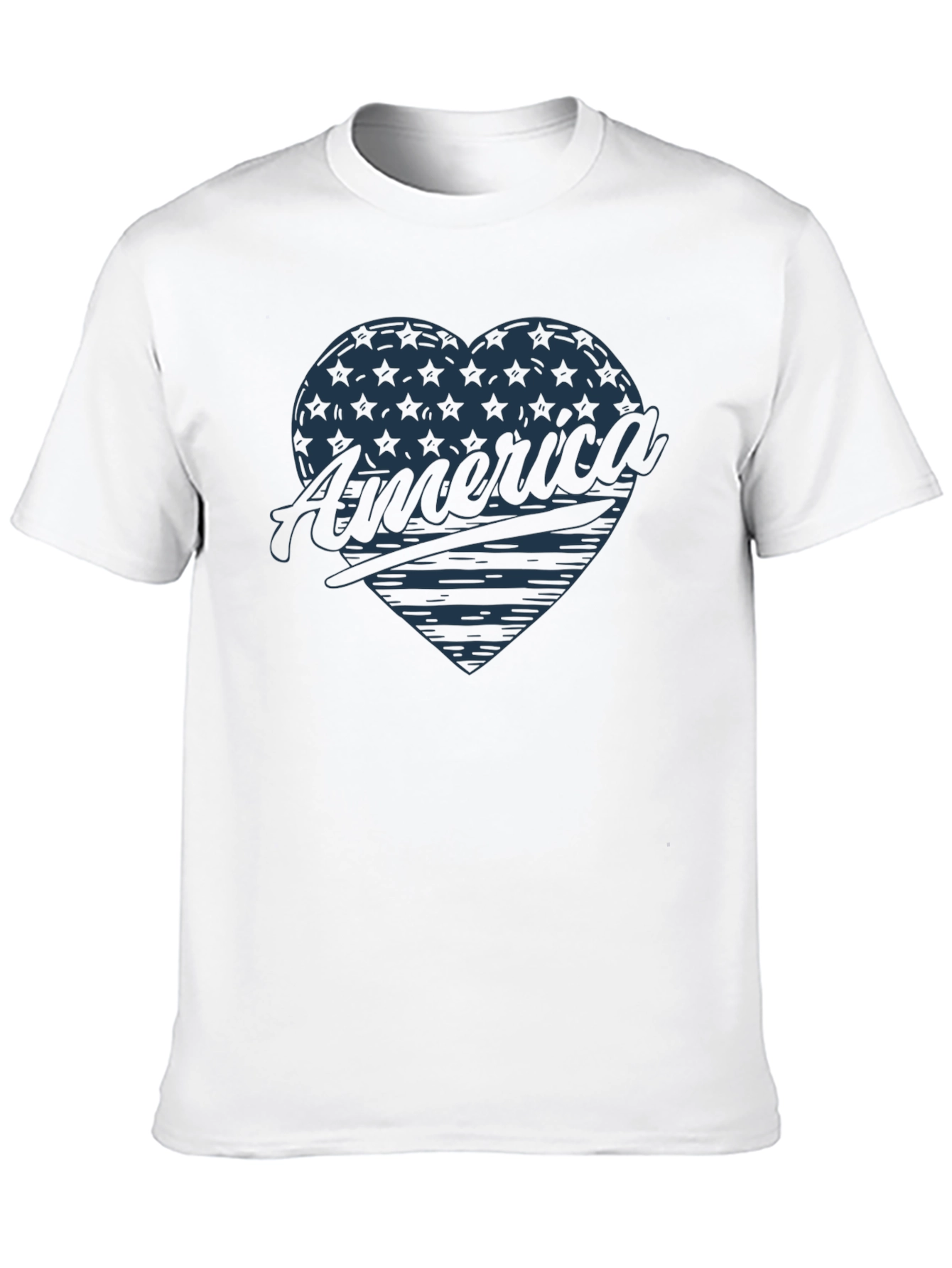 America Heart Graphic T-Shirt Patriotic USA Tee