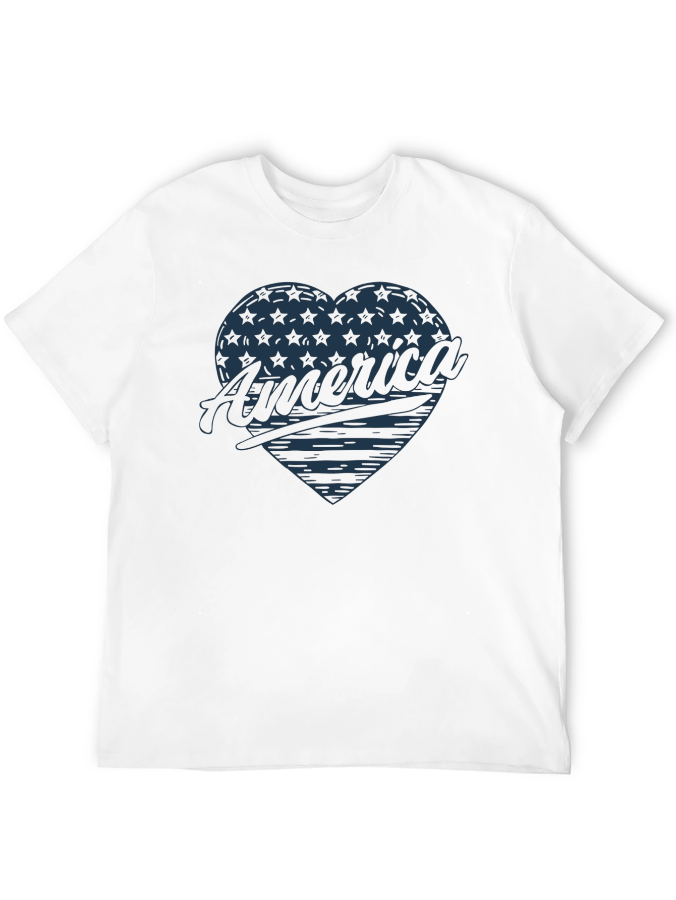 America Heart Graphic T-Shirt Patriotic USA Tee