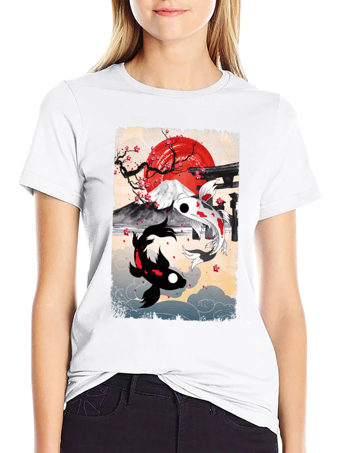 Koi Fish T-Shirt - Japanese Art Style