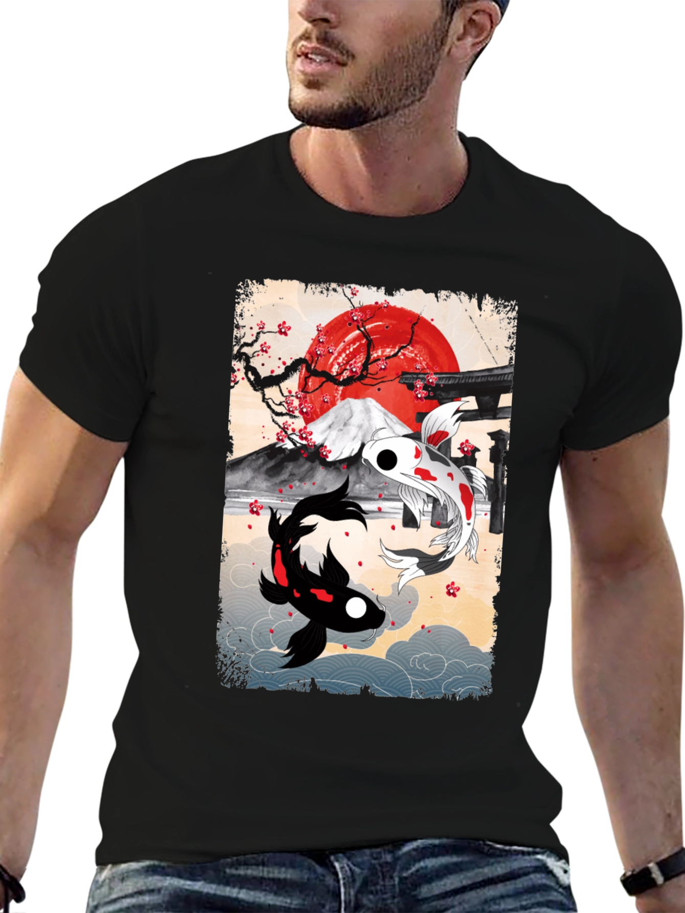 Koi Fish T-Shirt - Japanese Art Style