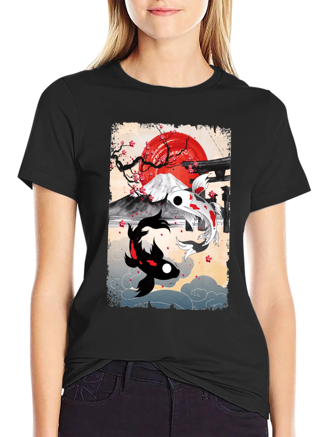 Koi Fish T-Shirt - Japanese Art Style