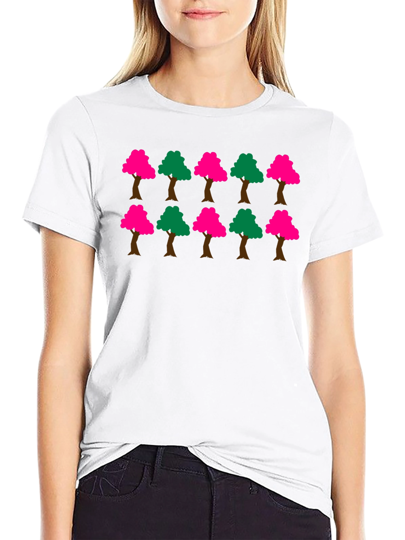Funky Tree Pattern Black T-Shirt
