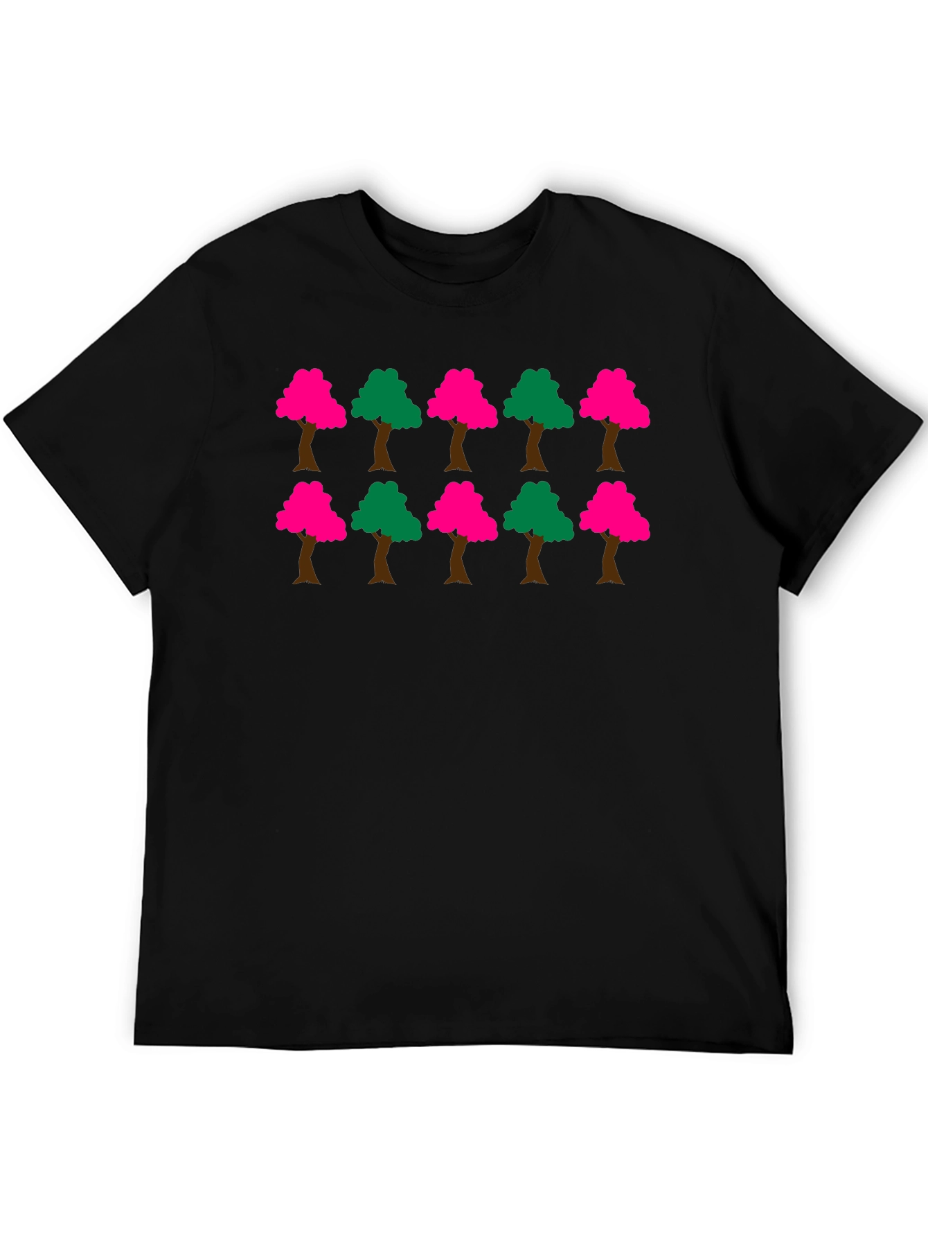 Funky Tree Pattern Black T-Shirt