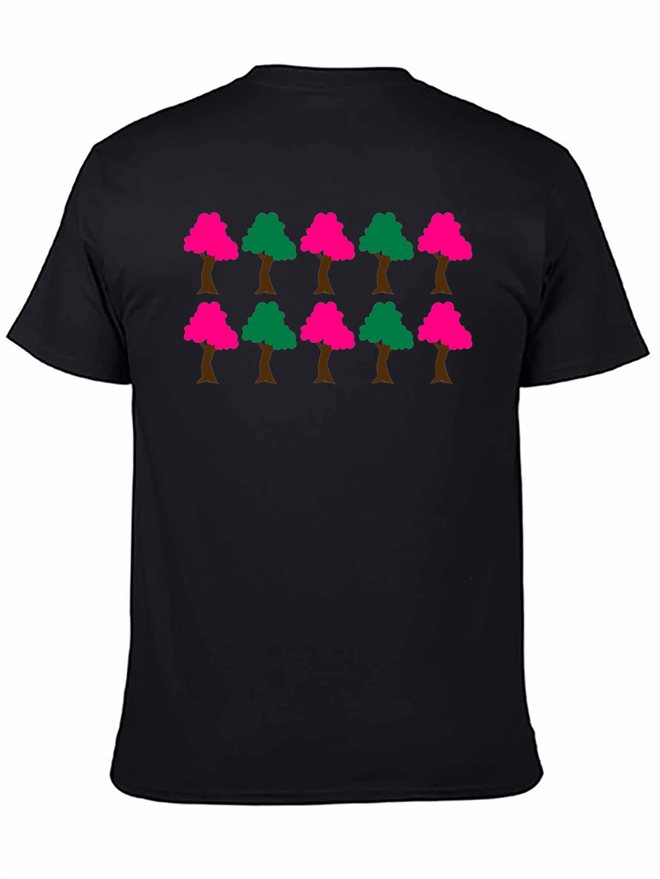 Funky Tree Pattern Black T-Shirt