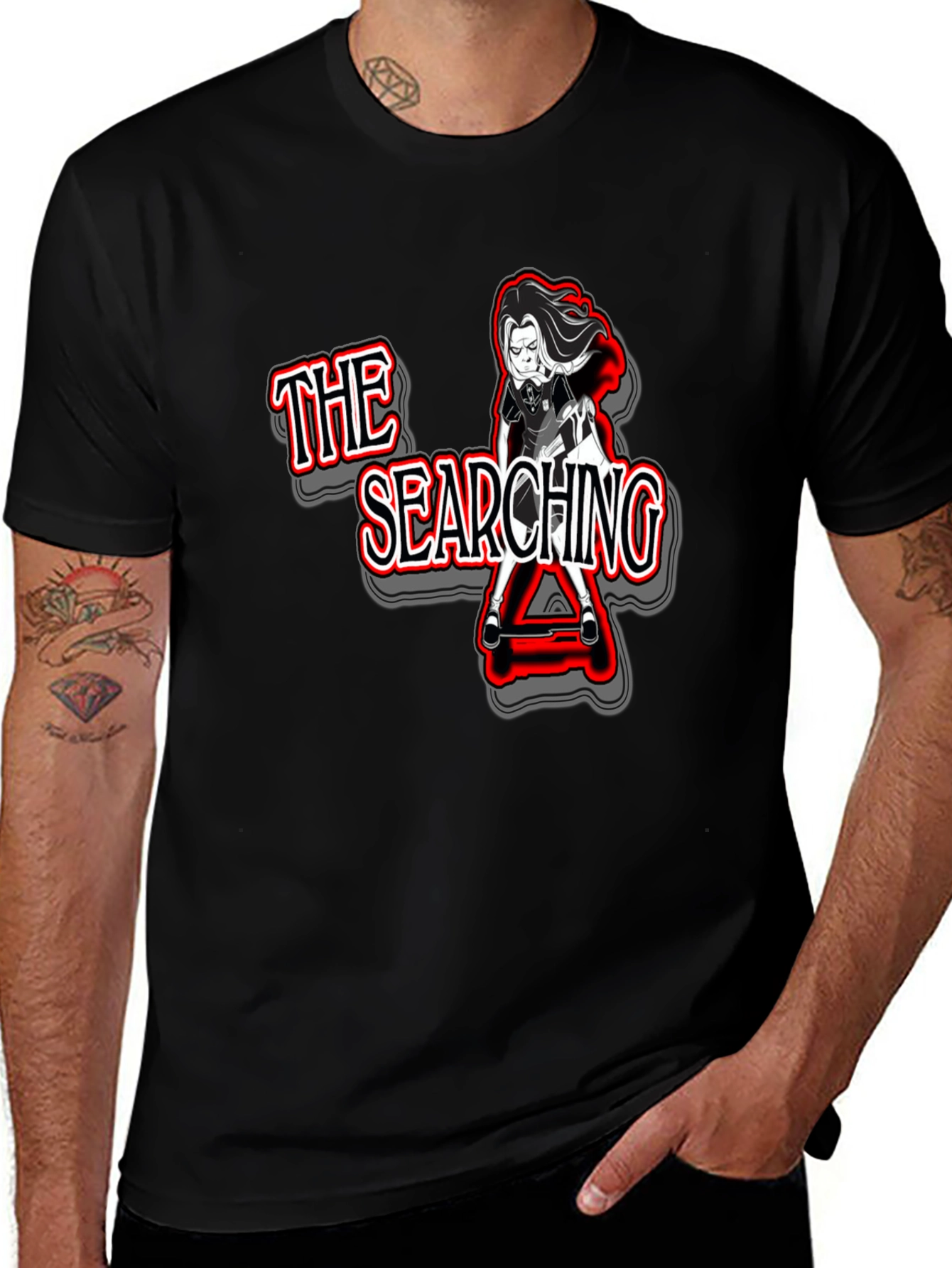 The Searching Graphic Tee - Mens Black T-Shirt