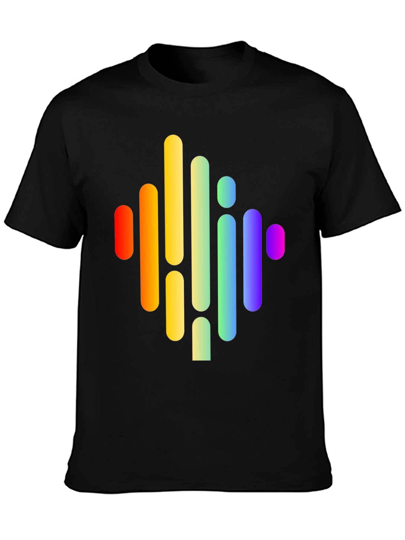 Rainbow Wave Graphic Black Tee