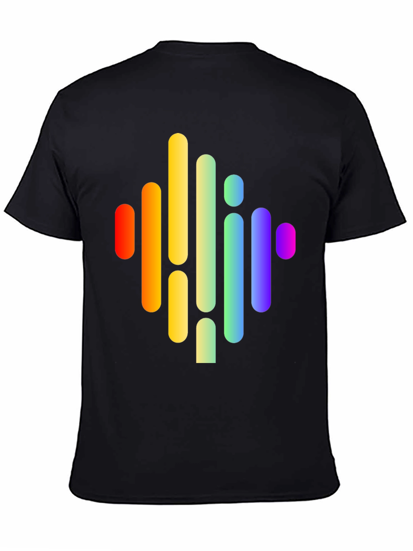 Rainbow Wave Graphic Black Tee