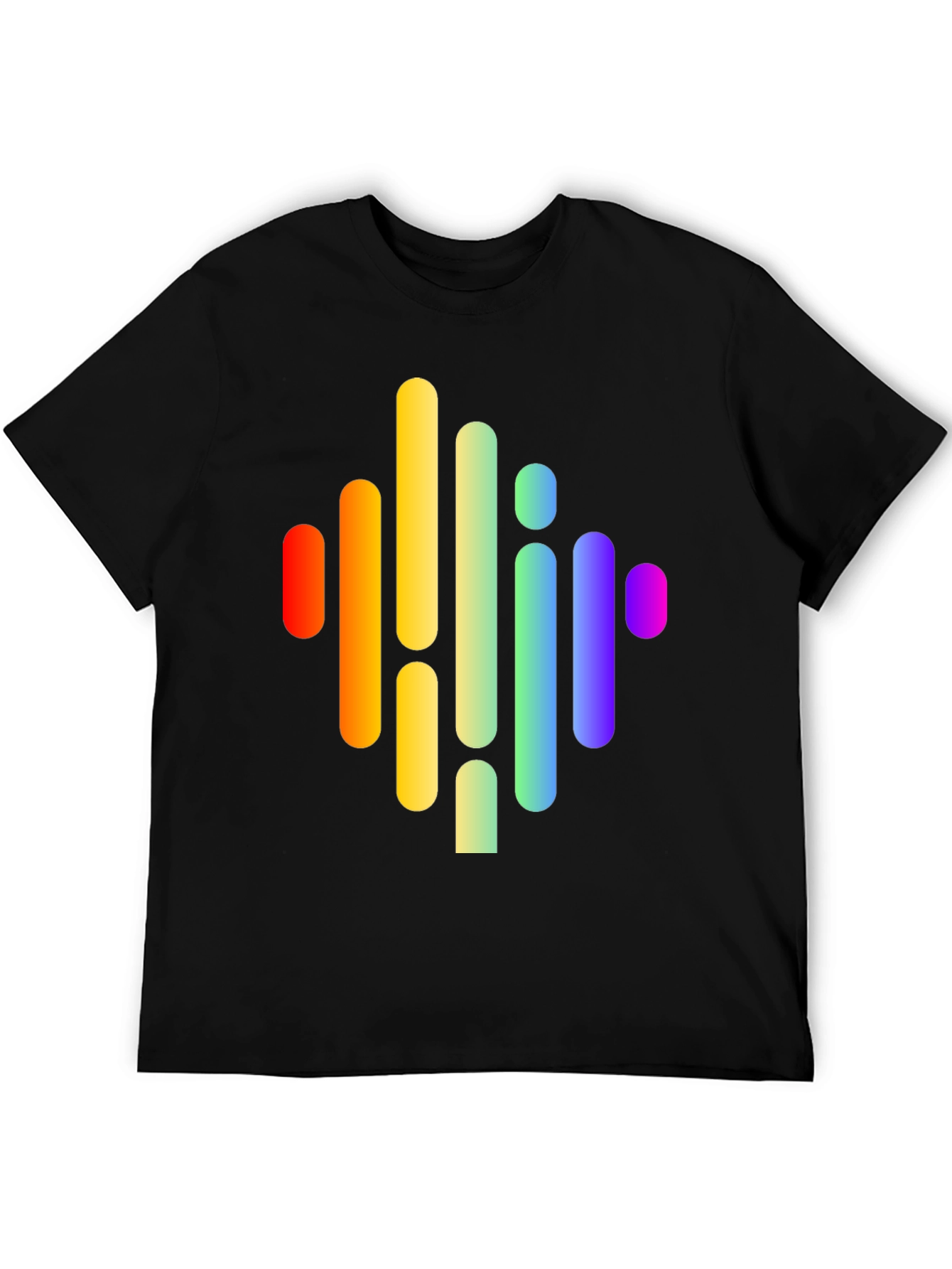 Rainbow Wave Graphic Black Tee