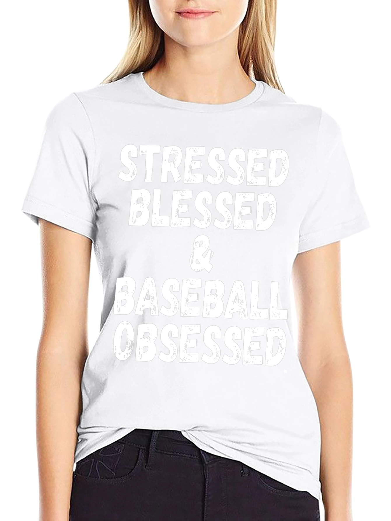 Stressed Blessed Baseball Obsessed Graphic Tee