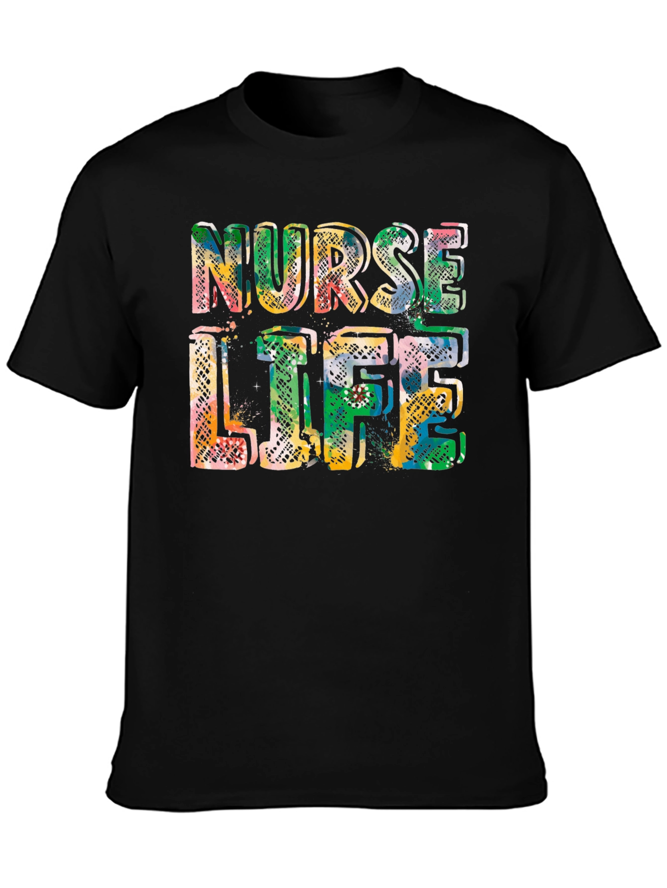 Nurse Life Graphic Tee - Black Cotton Casual T-Shirt