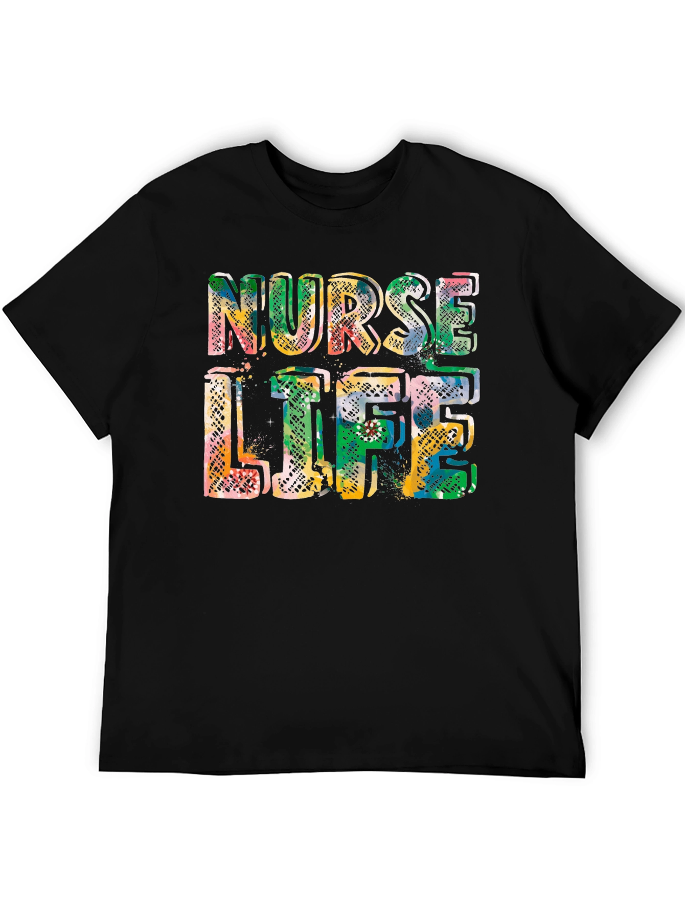 Nurse Life Graphic Tee - Black Cotton Casual T-Shirt