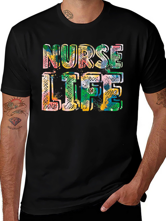 Nurse Life Graphic Tee - Black Cotton Casual T-Shirt