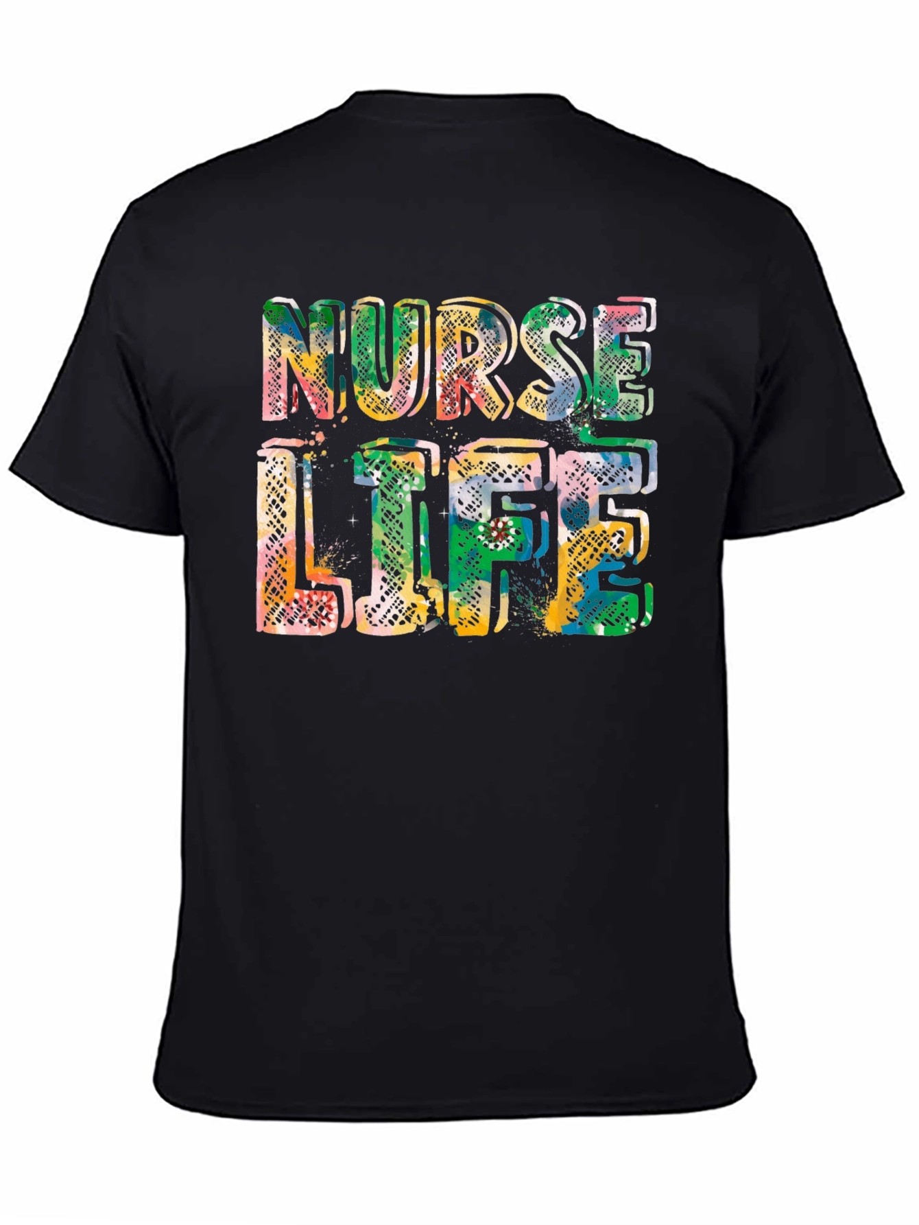 Nurse Life Graphic Tee - Black Cotton Casual T-Shirt
