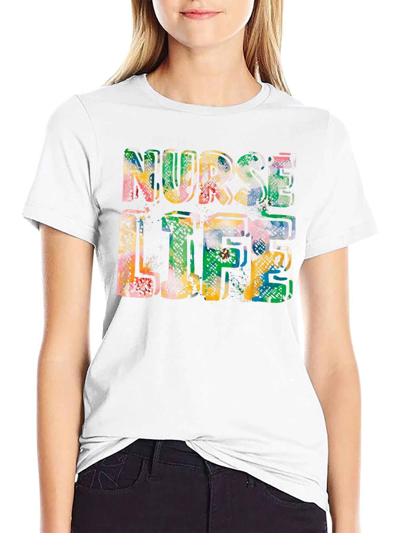 Nurse Life Graphic Tee - Black Cotton Casual T-Shirt