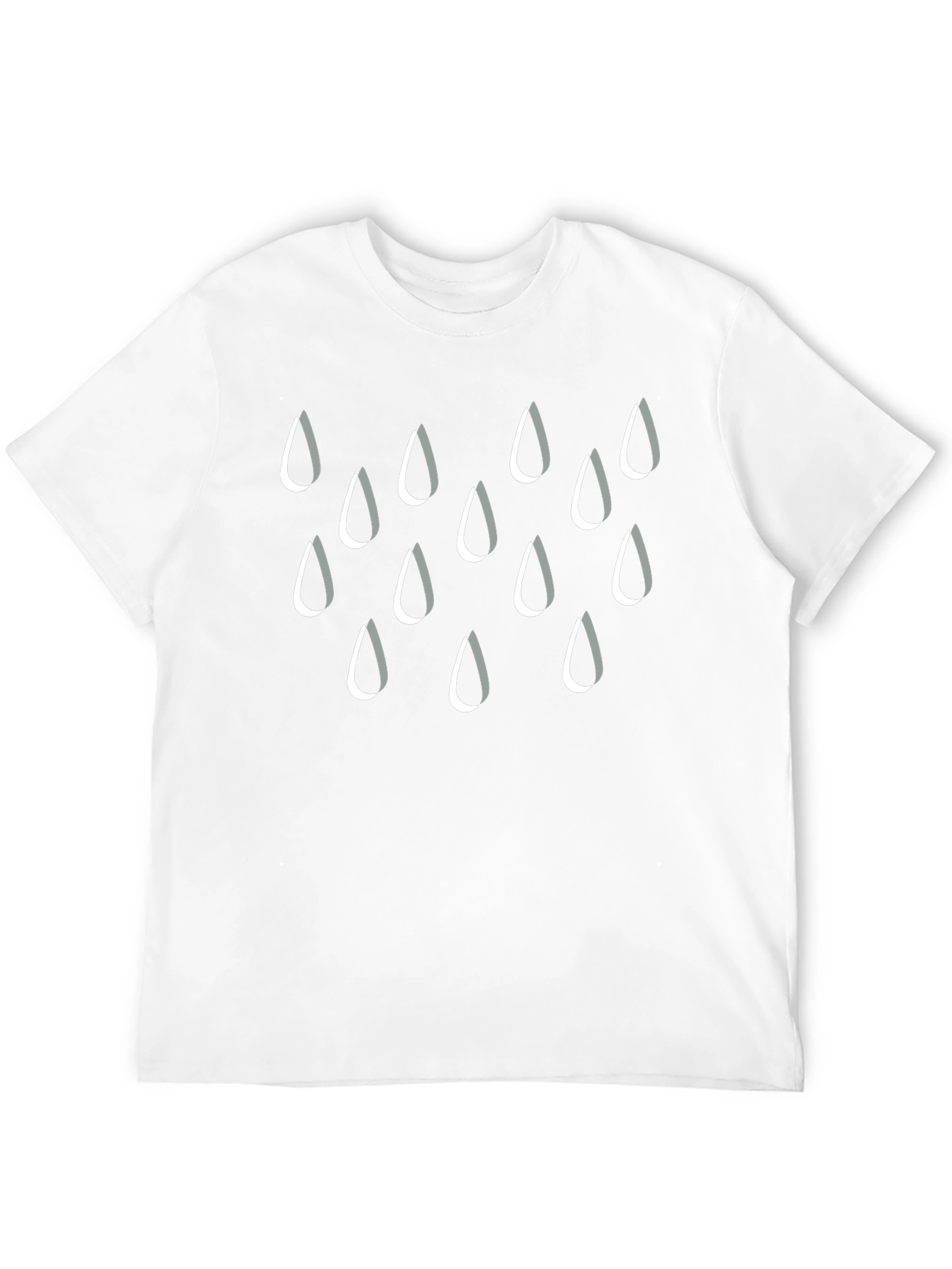 Rain Drops Crew Neck T-Shirt - Stylish Black Tee