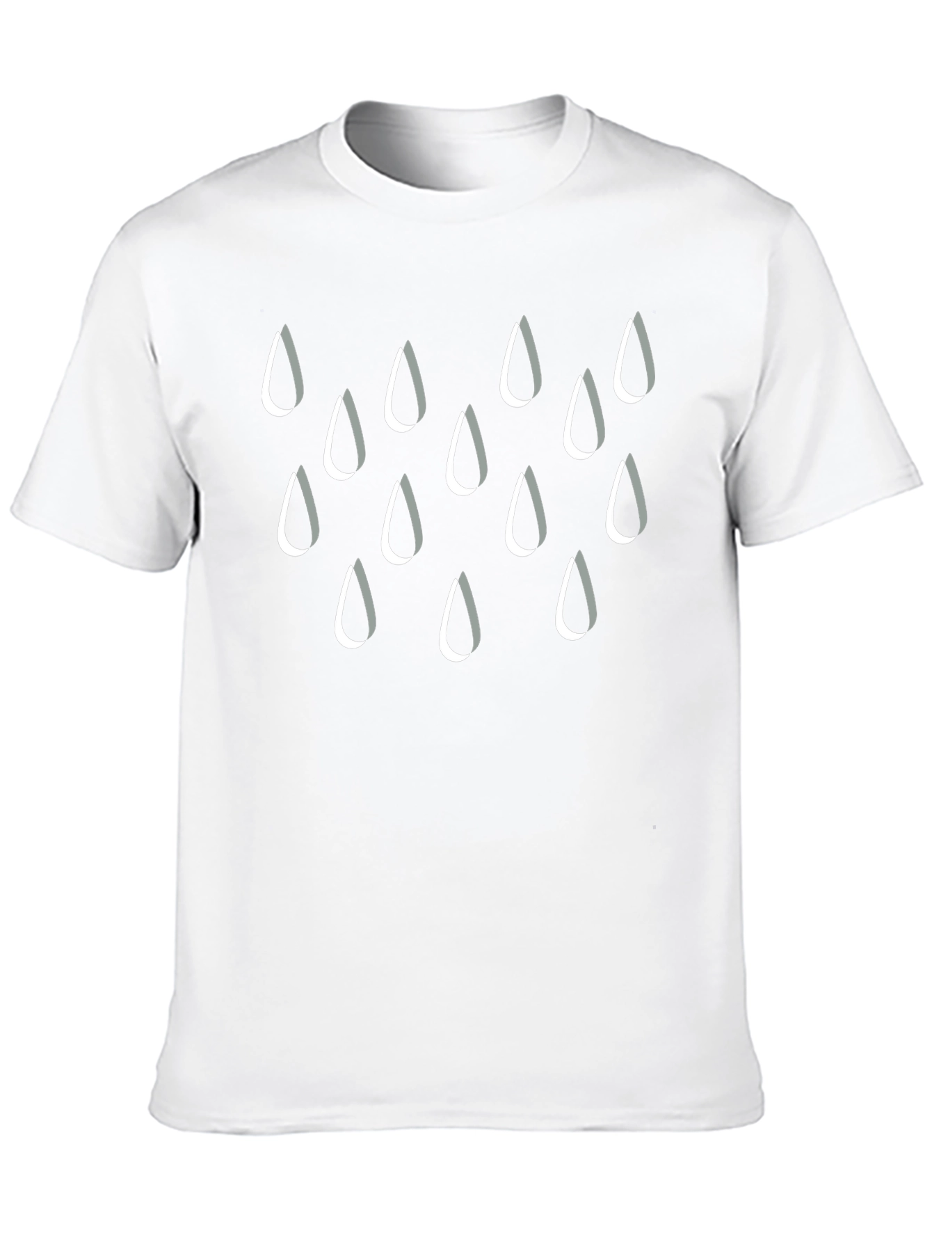 Rain Drops Crew Neck T-Shirt - Stylish Black Tee