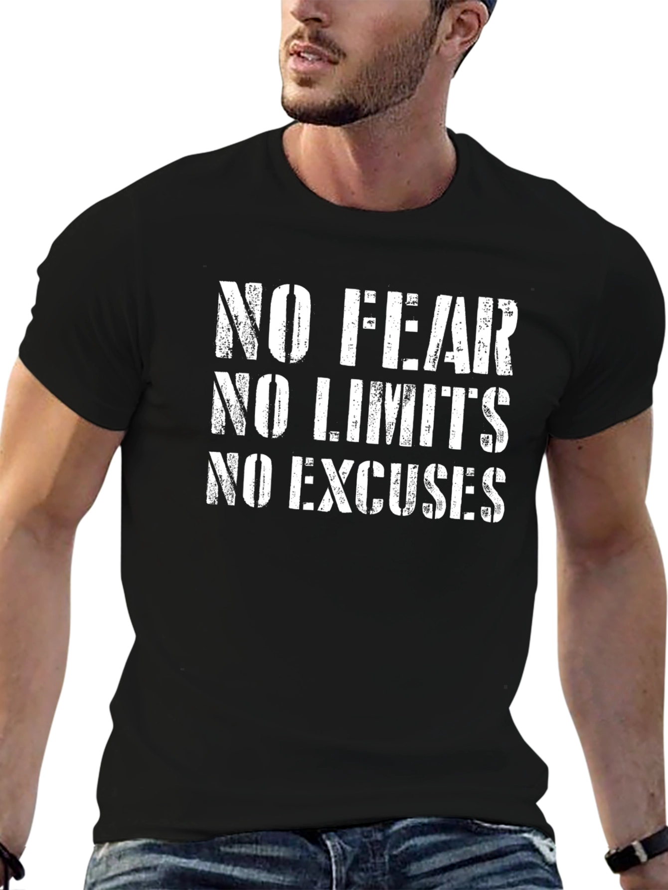 No Fear No Limits No Excuses Black T-Shirt