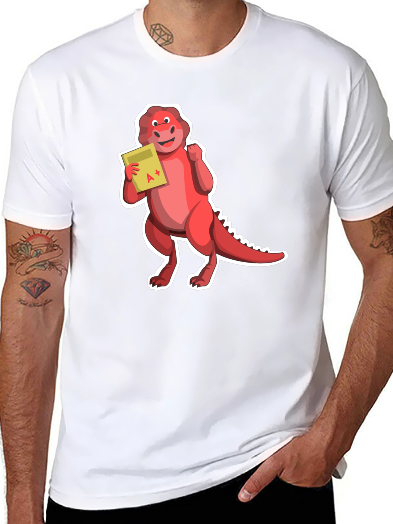Dino A+ T-Shirt - Black Short Sleeve