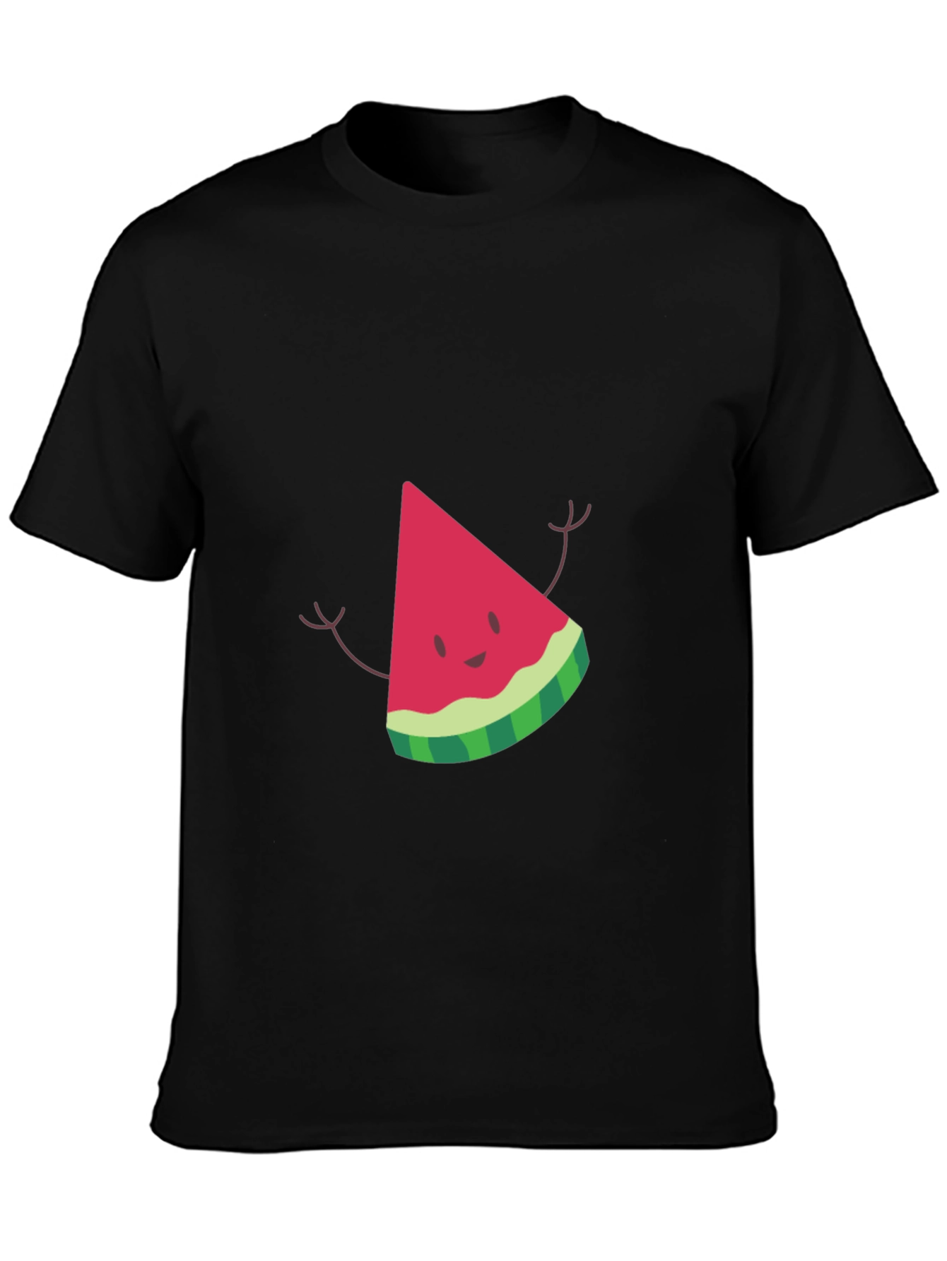 Watermelon Slice Graphic Black T-Shirt