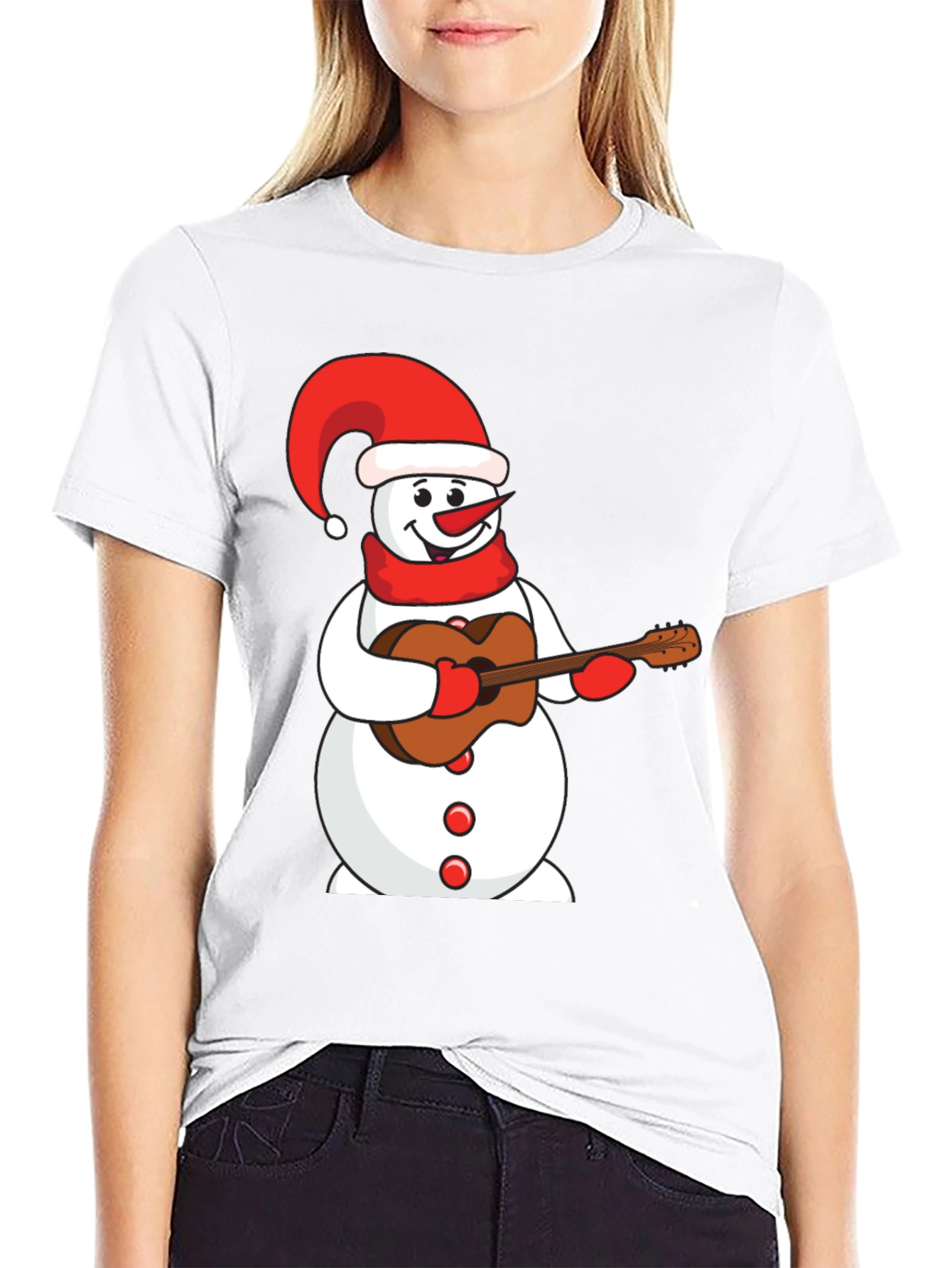 Festive Snowman Guitarist T-Shirt