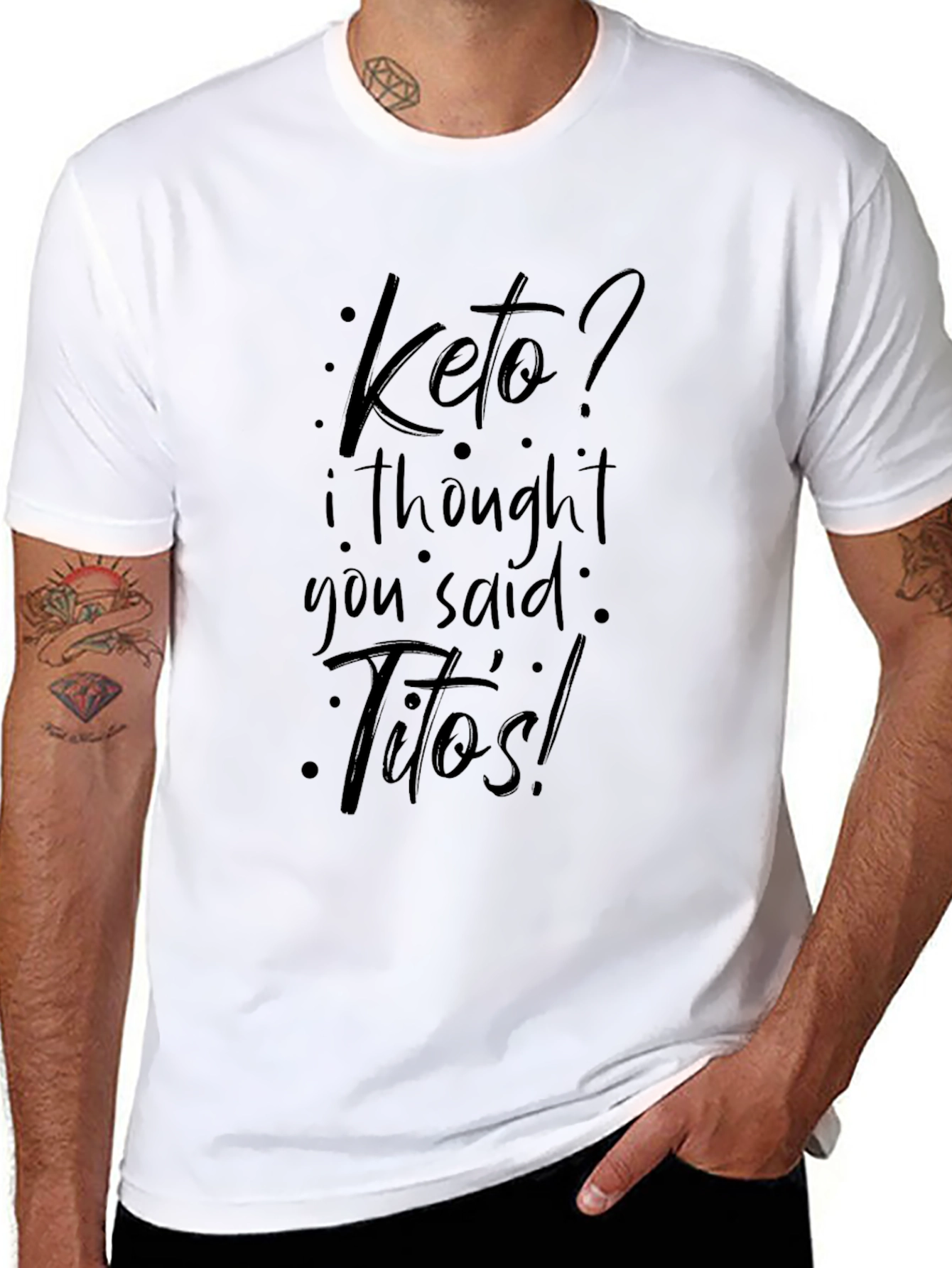 Keto? Titos! Black Graphic T-Shirt