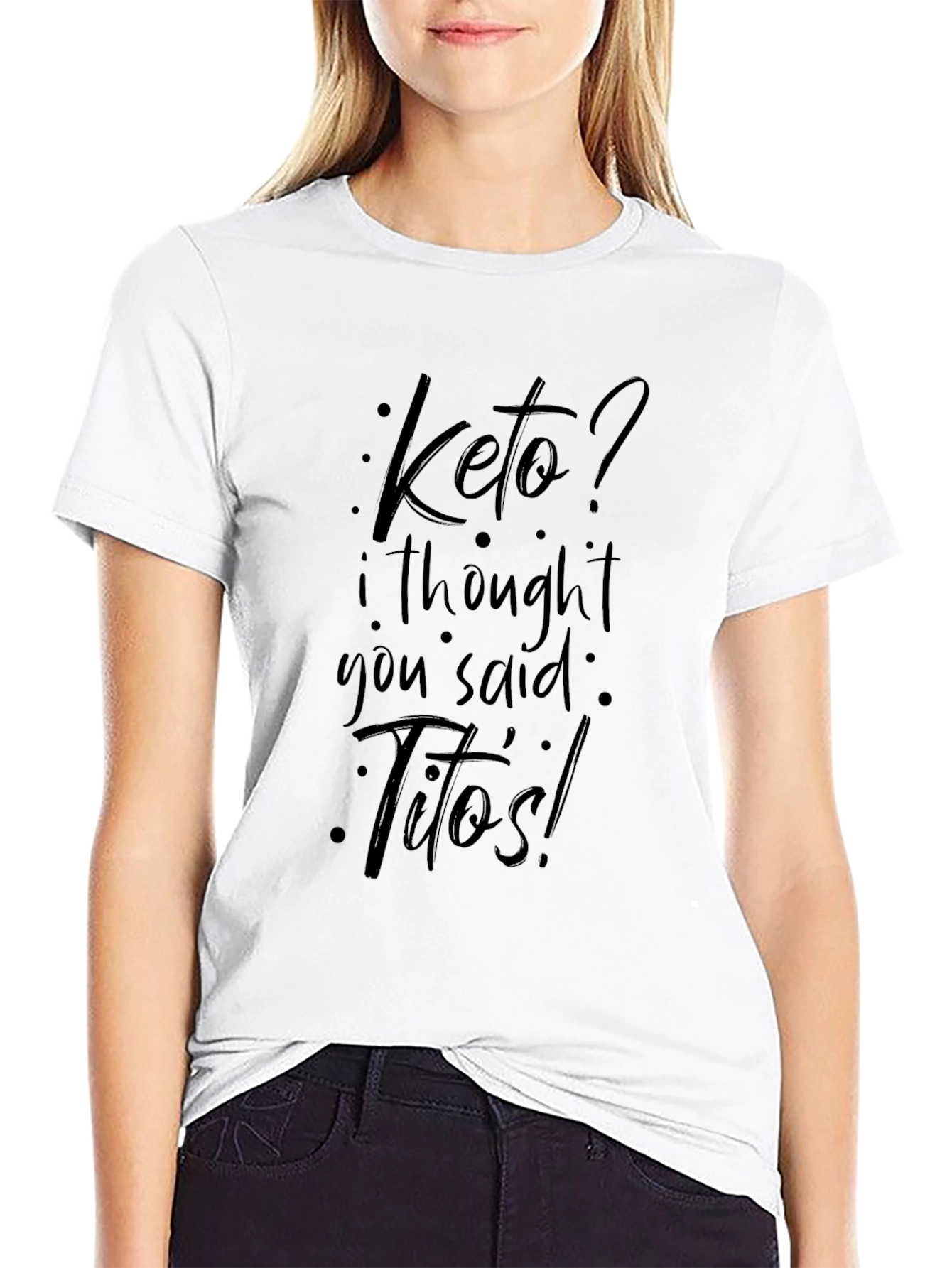 Keto? Titos! Black Graphic T-Shirt