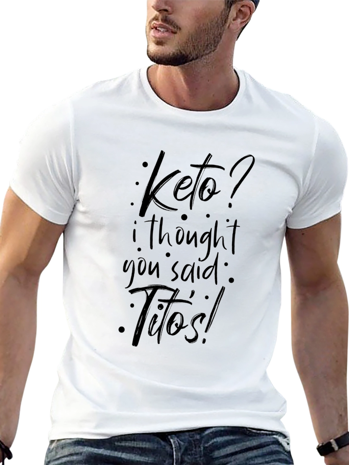 Keto? Titos! Black Graphic T-Shirt