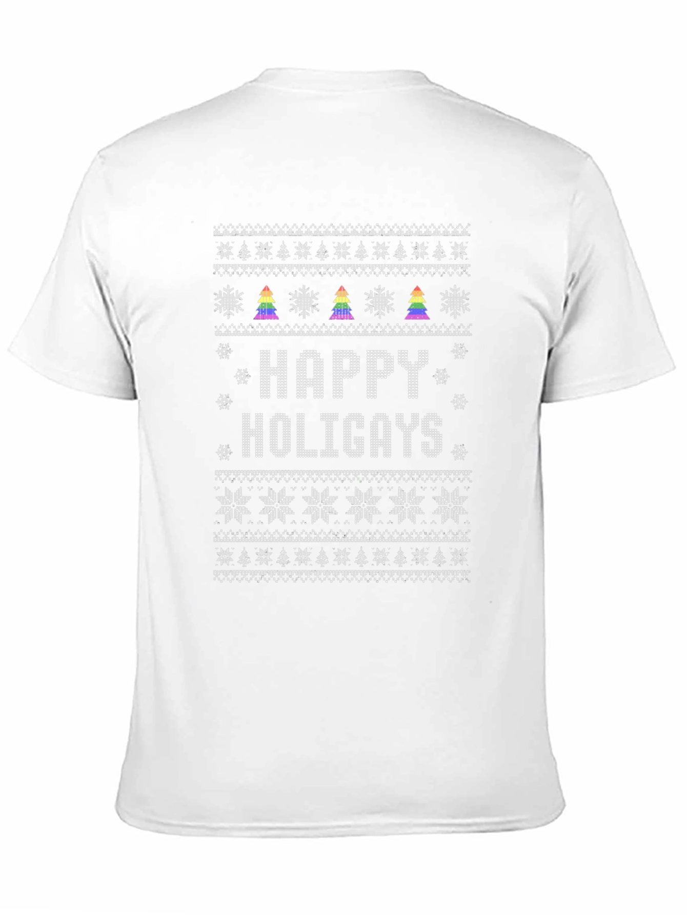 Happy Holigays Ugly Christmas Sweater LGBT Pride Tee