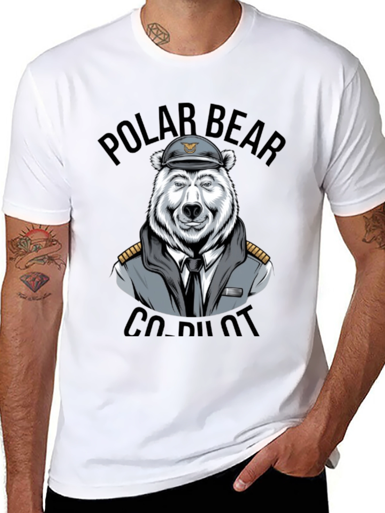 Polar Bear Co-Pilot Graphic T-Shirt