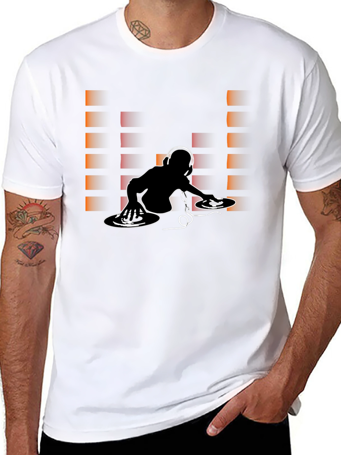 DJ Graphic Print Crew Neck T-Shirt