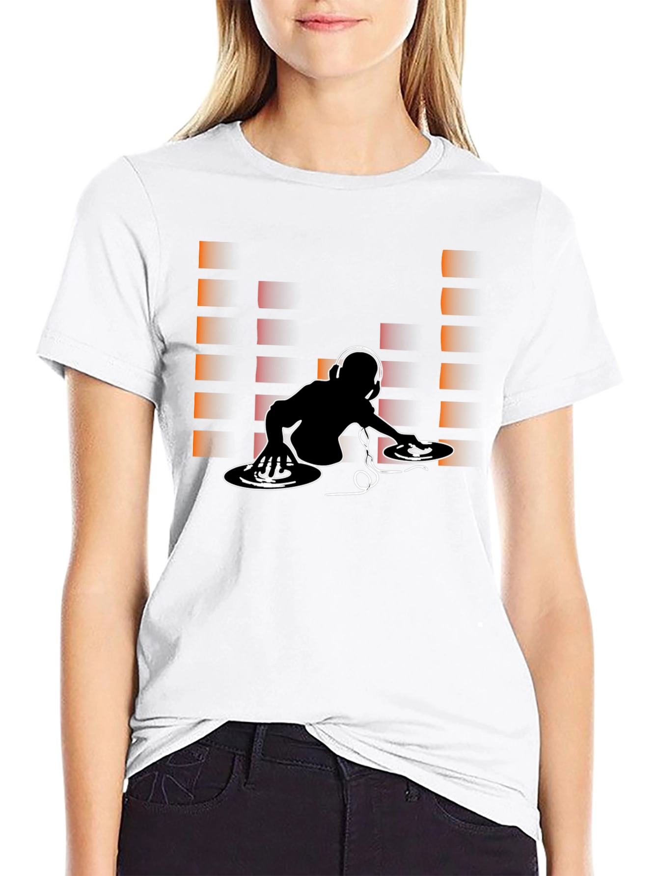 DJ Graphic Print Crew Neck T-Shirt