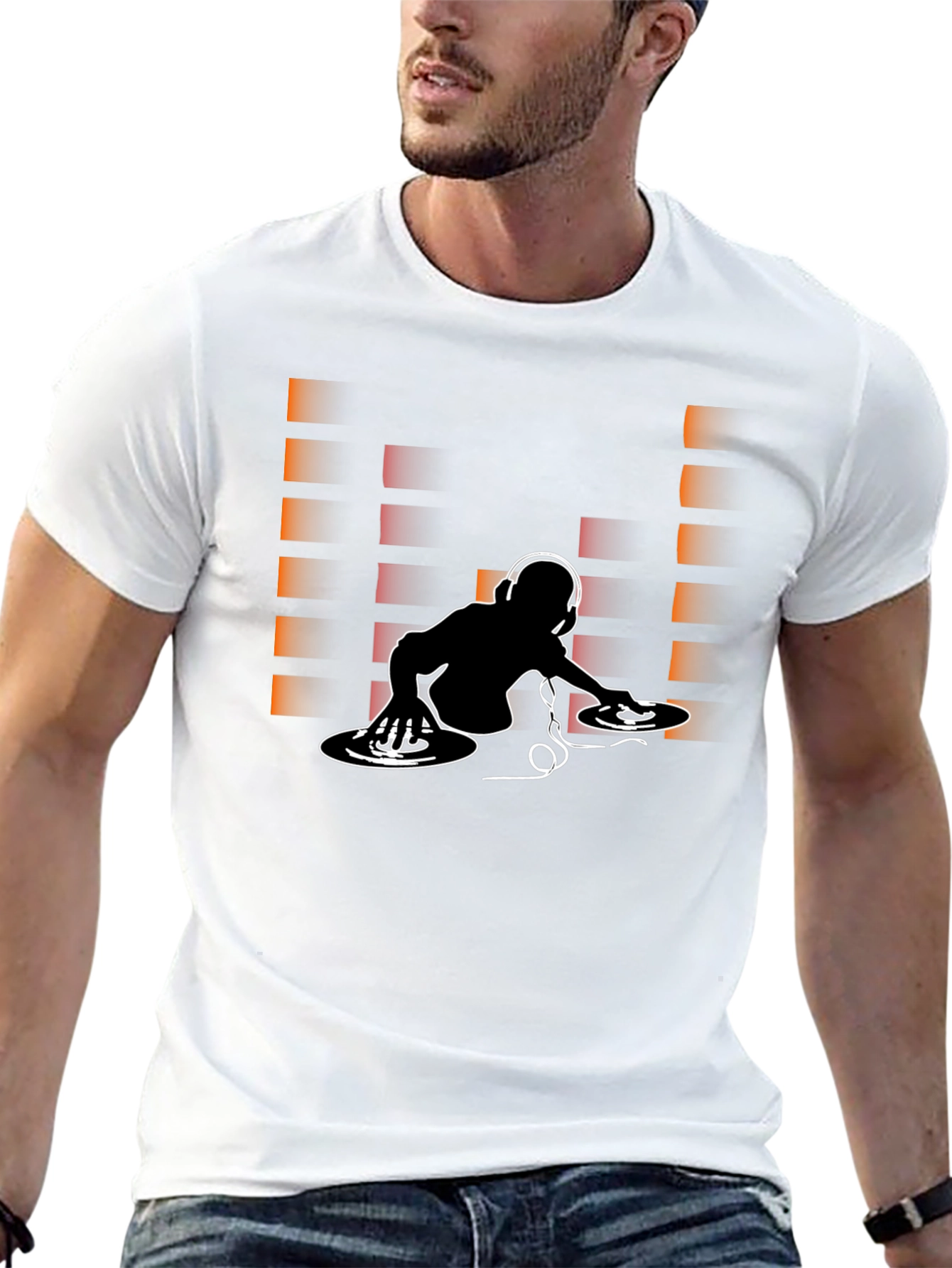 DJ Graphic Print Crew Neck T-Shirt