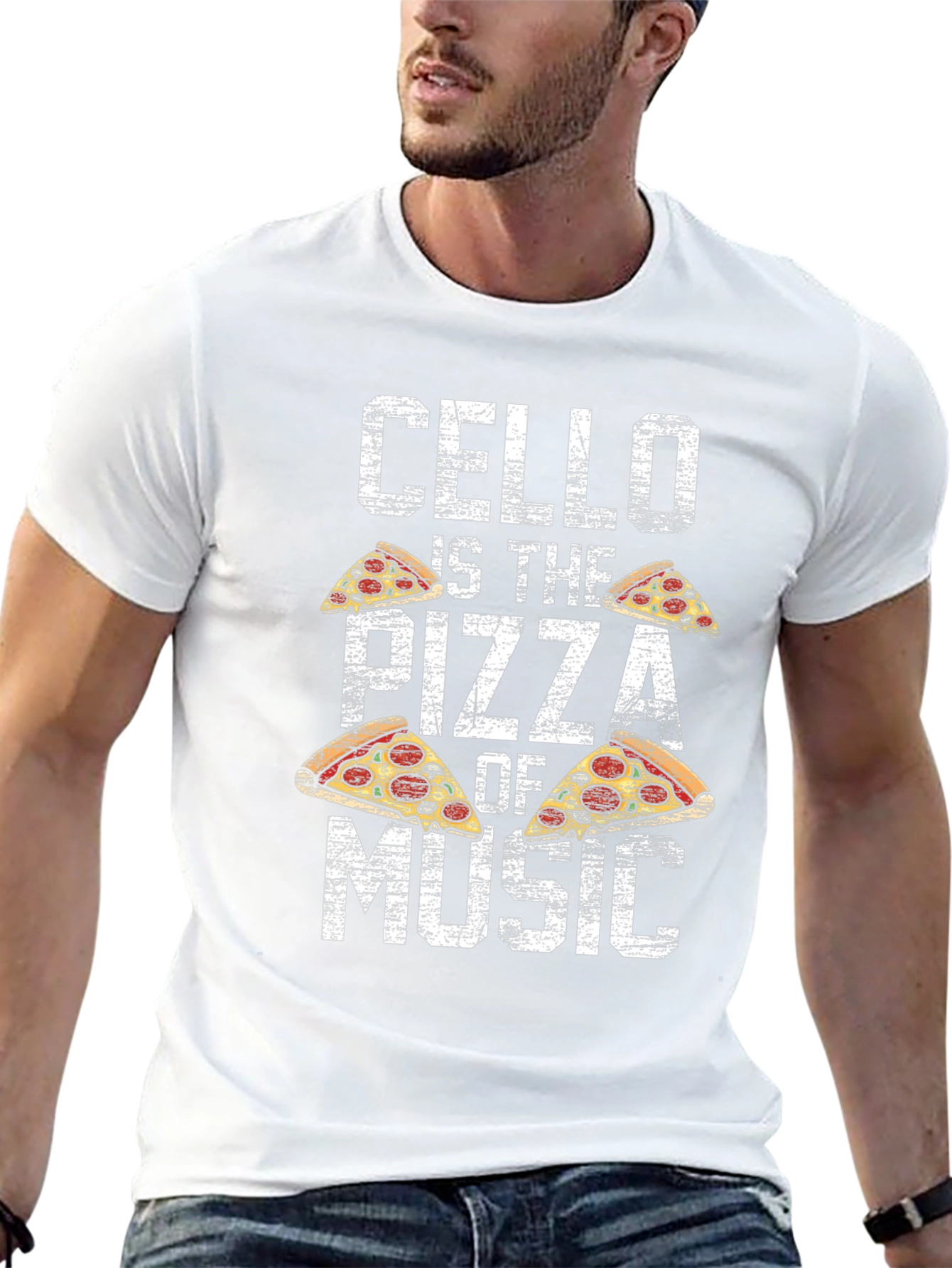 Cello Pizza Music T-Shirt Funny Musician Tee