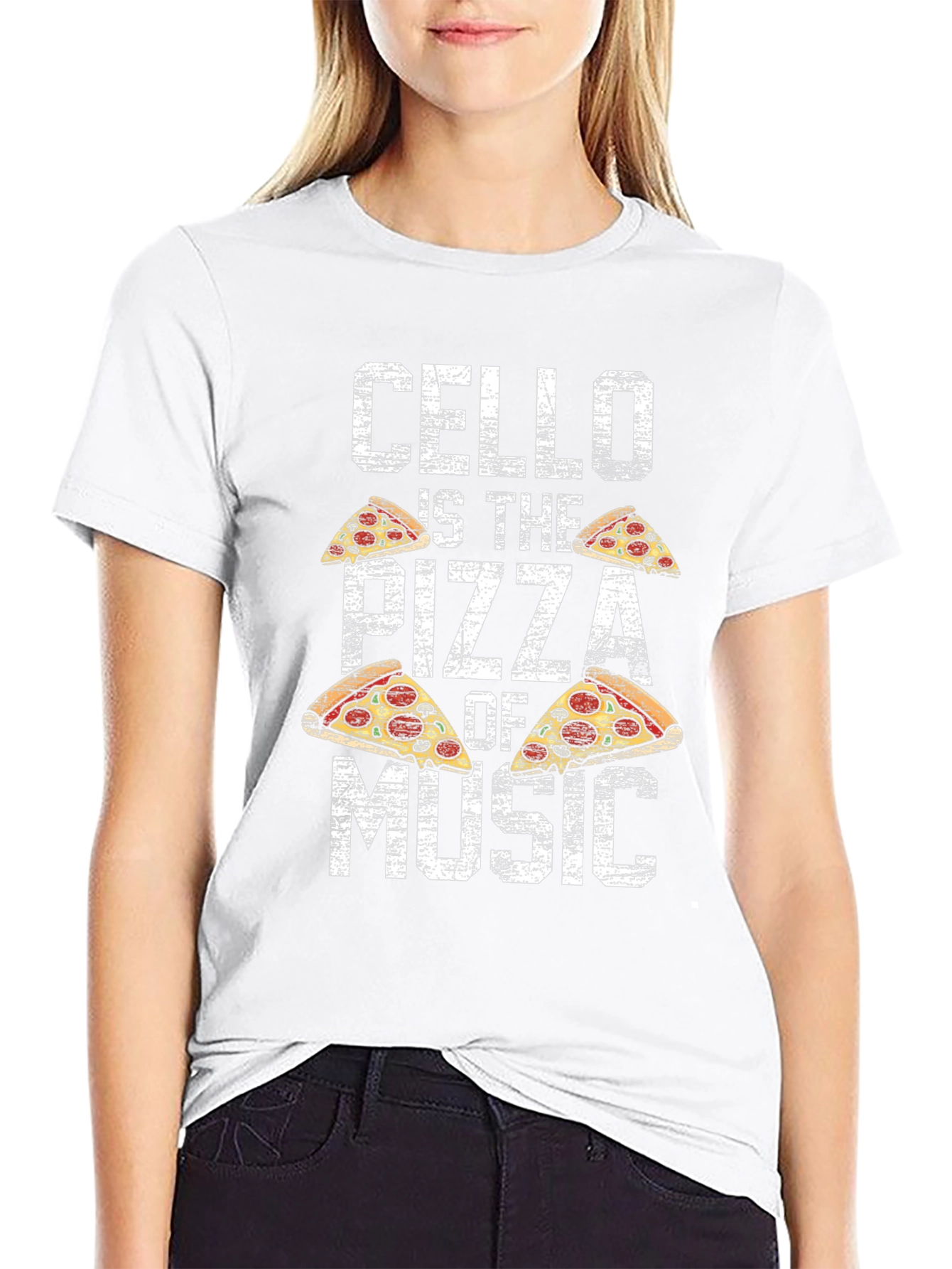 Cello Pizza Music T-Shirt Funny Musician Tee