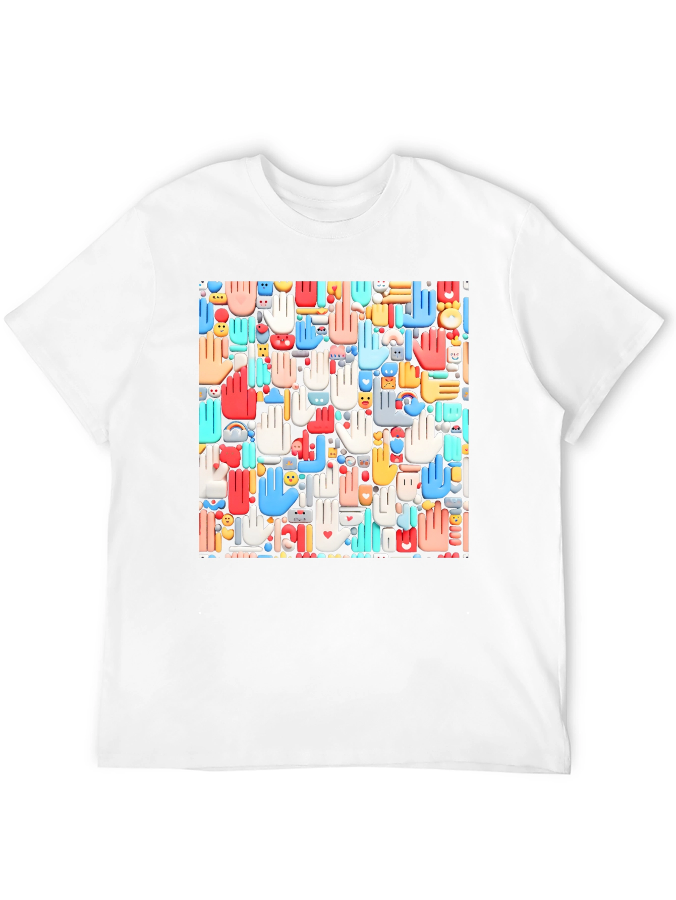 Hands Patterned Black T-Shirt