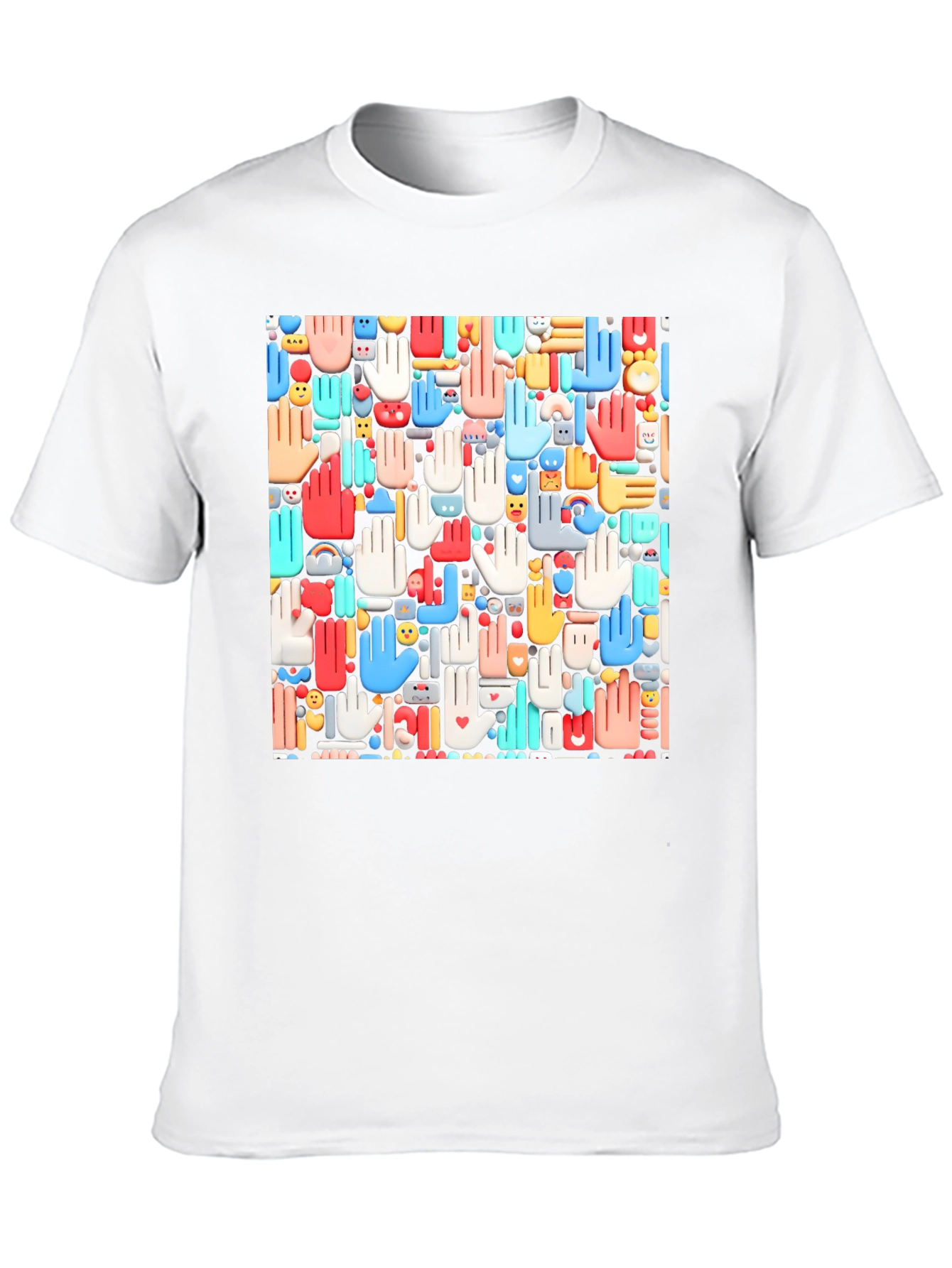 Hands Patterned Black T-Shirt