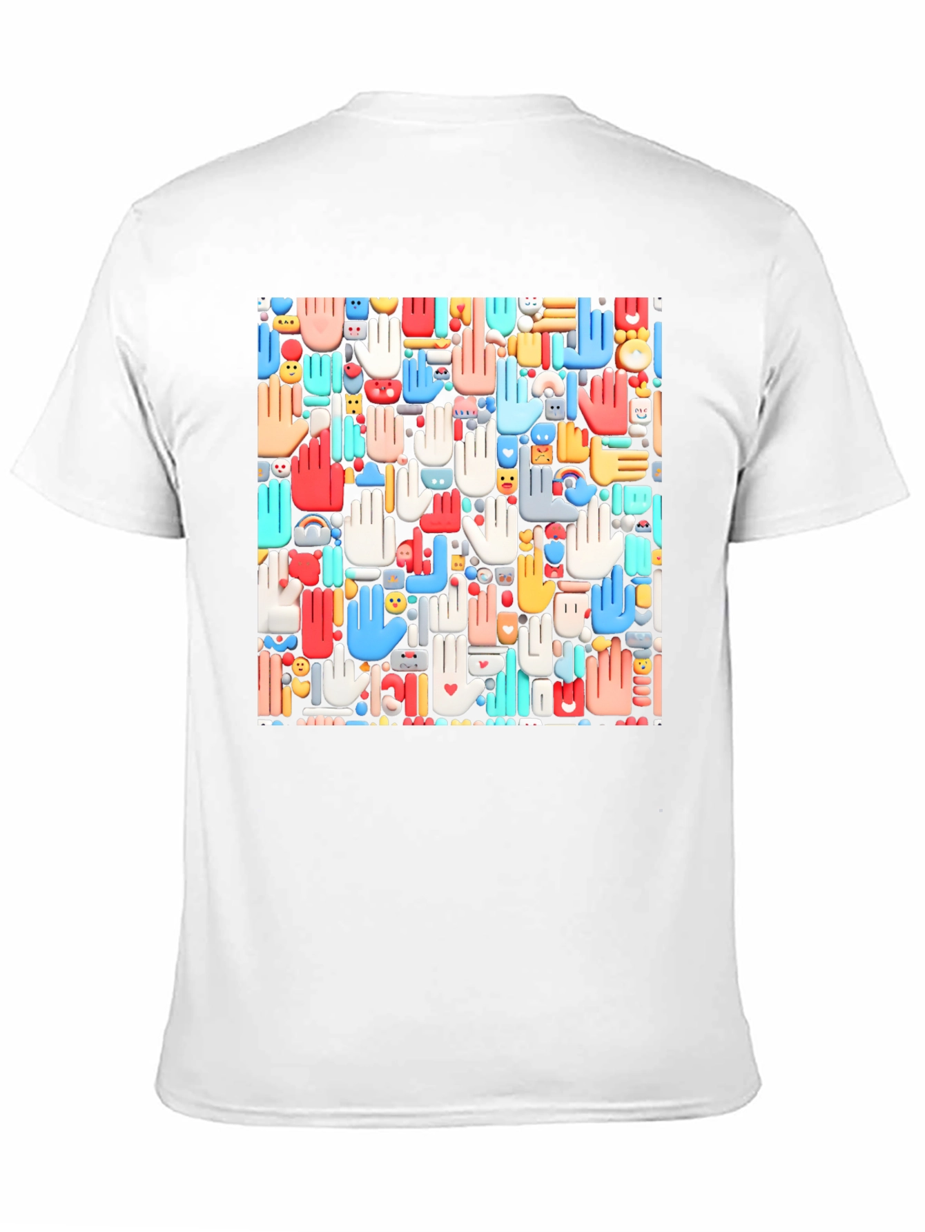 Hands Patterned Black T-Shirt