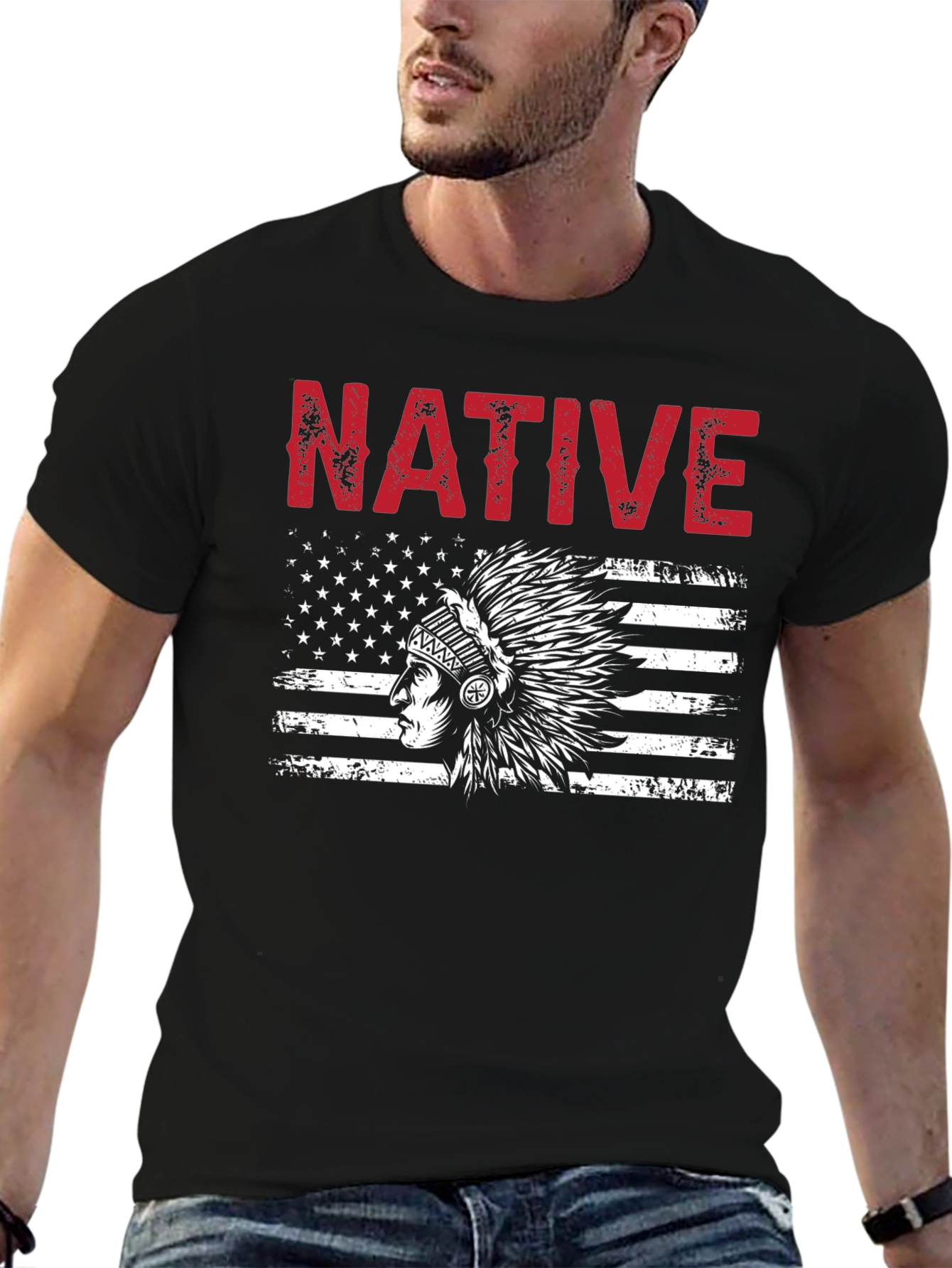 Native American Flag Graphic T-Shirt