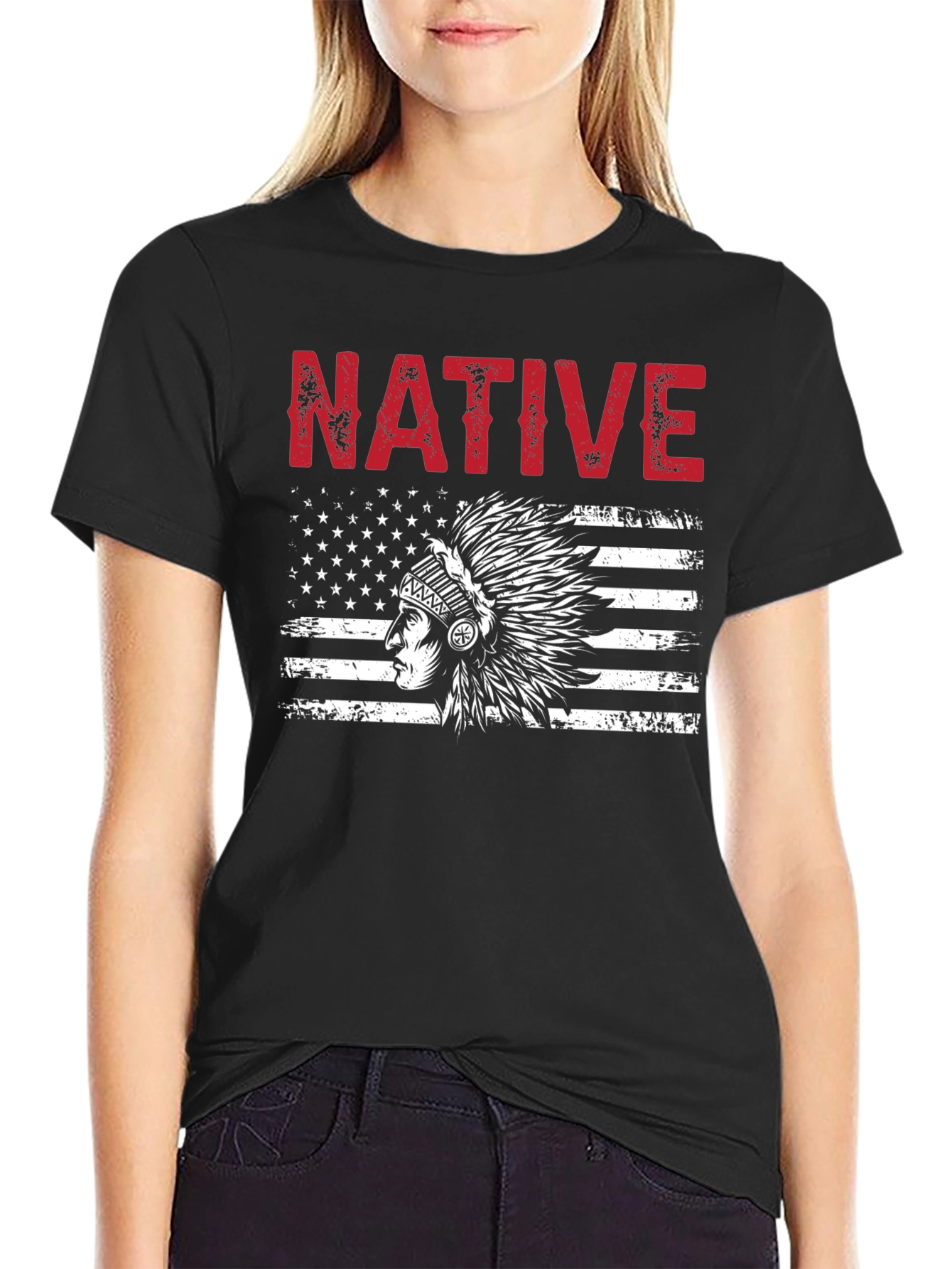 Native American Flag Graphic T-Shirt