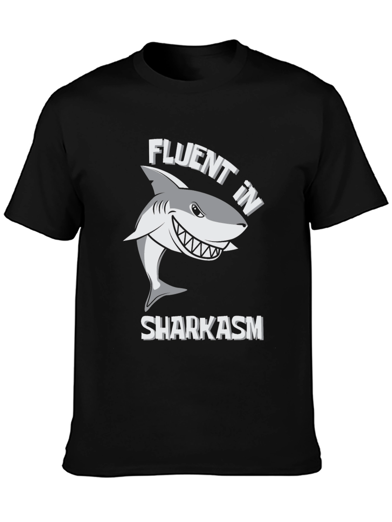 Fluent in Sharkasm Graphic Tee - Funny Shark Design