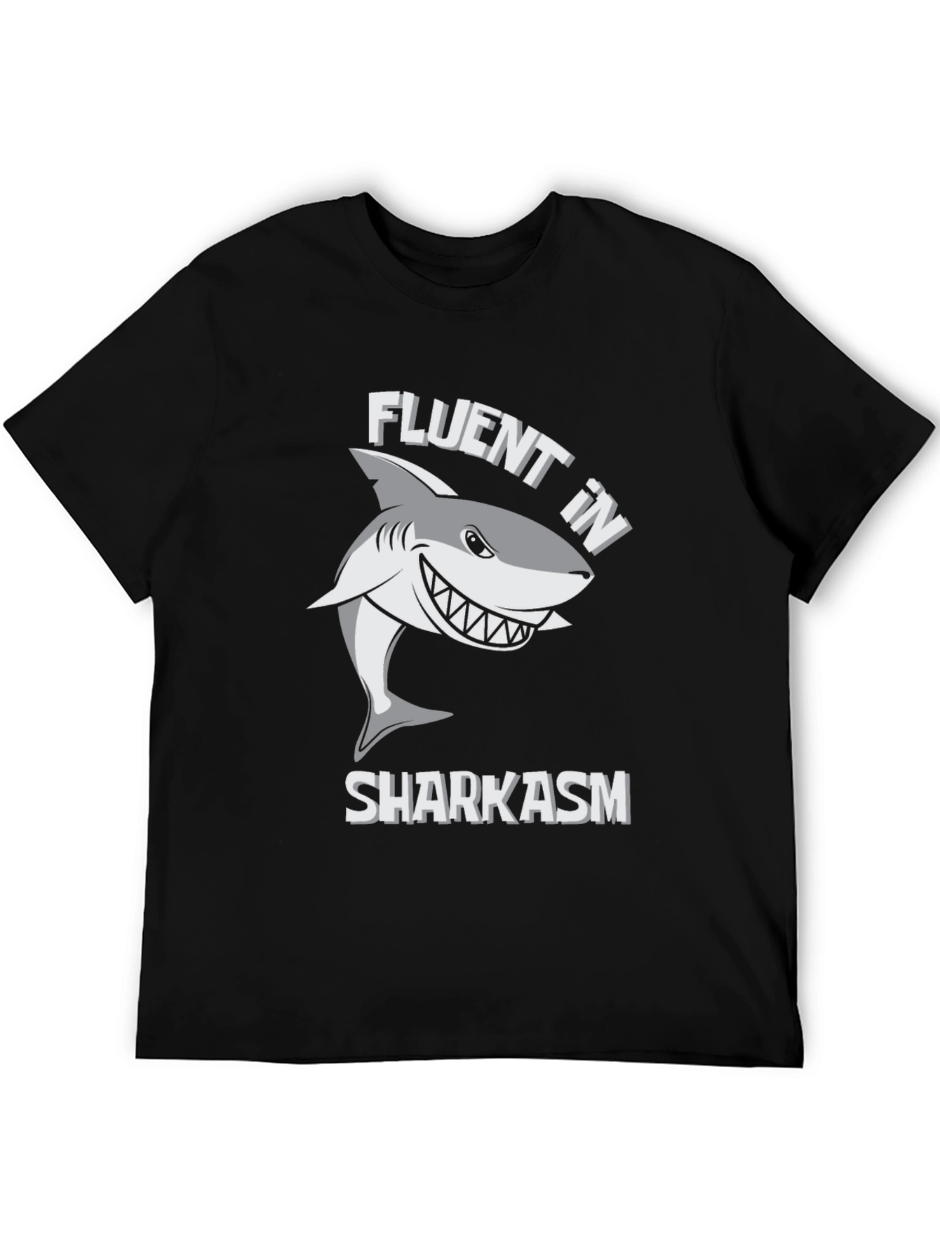 Fluent in Sharkasm Graphic Tee - Funny Shark Design