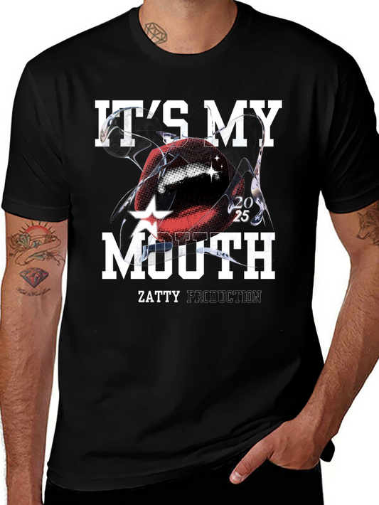 Its My Mouth Black Graphic Tee