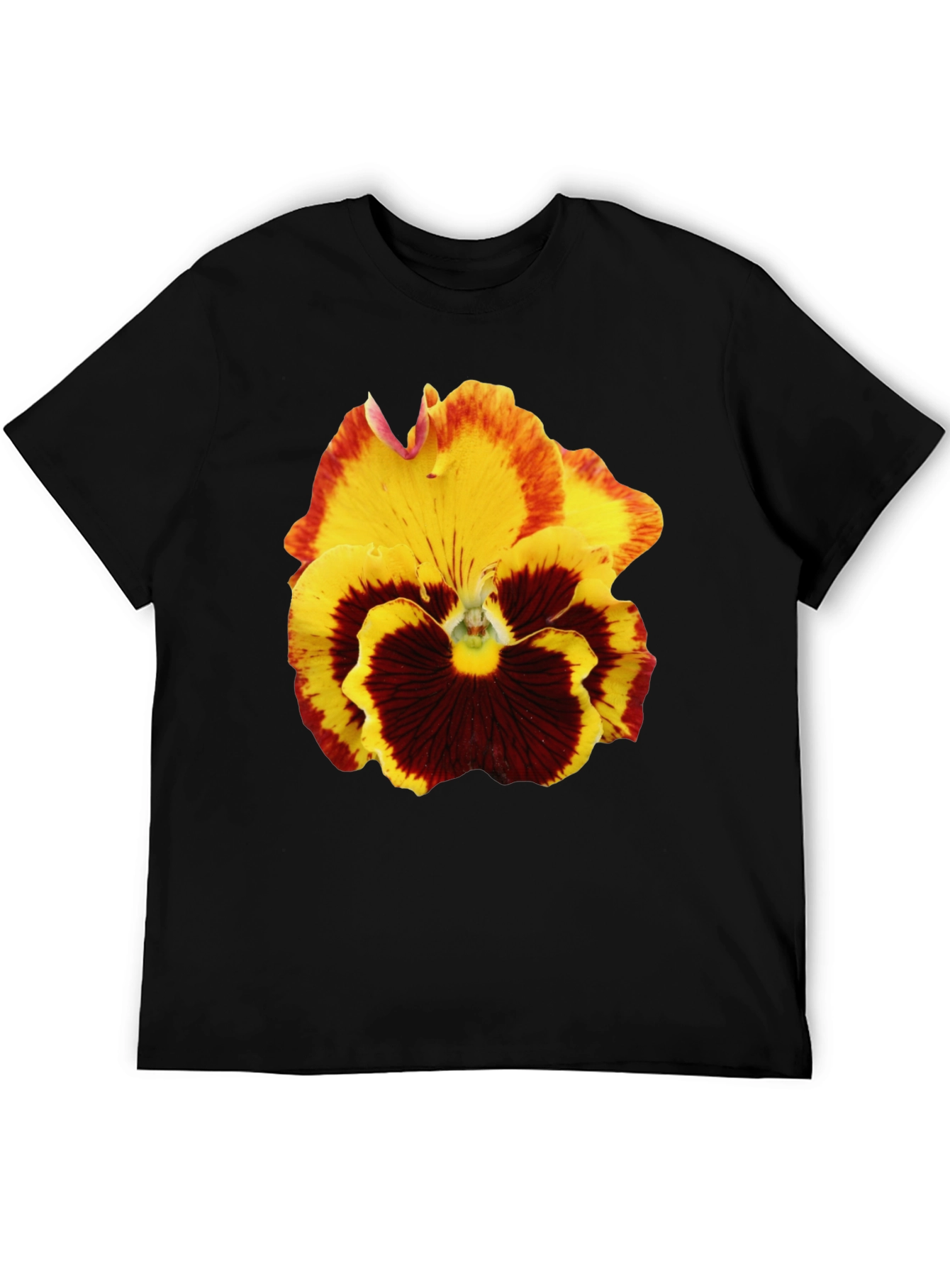 Floral Print T-Shirt - Pansy Graphic Tee