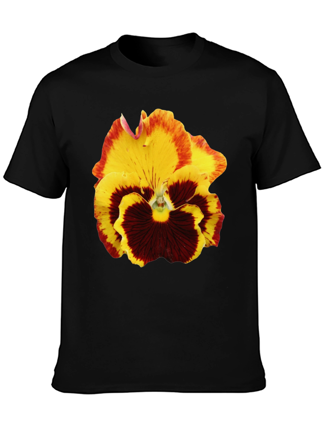 Floral Print T-Shirt - Pansy Graphic Tee