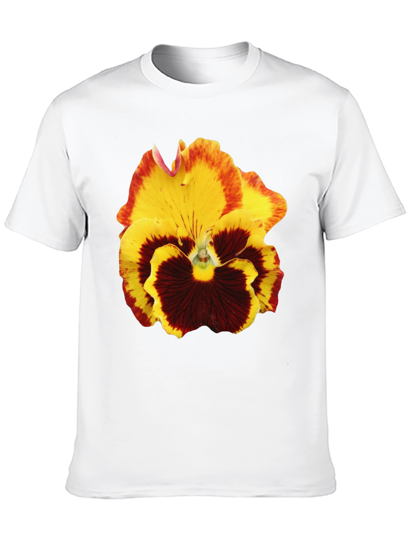 Floral Print T-Shirt - Pansy Graphic Tee