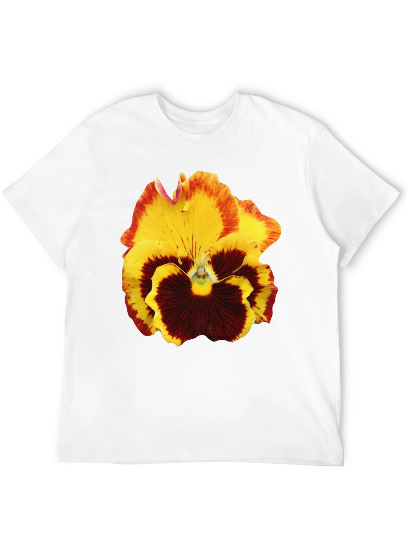 Floral Print T-Shirt - Pansy Graphic Tee