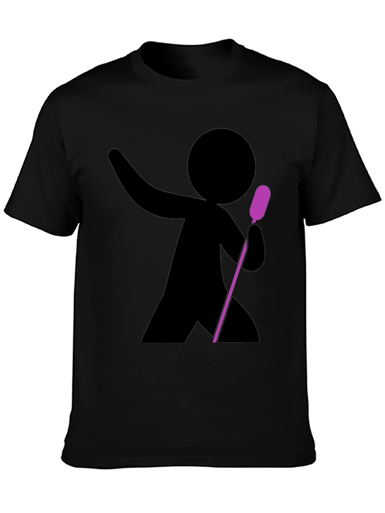 Stick Figure Singer Black T-Shirt