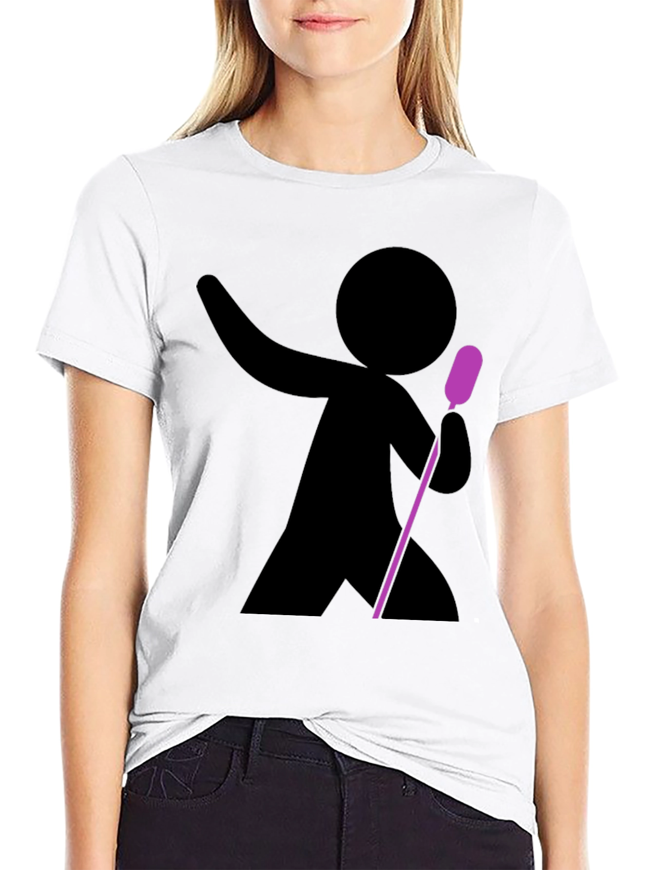 Stick Figure Singer Black T-Shirt