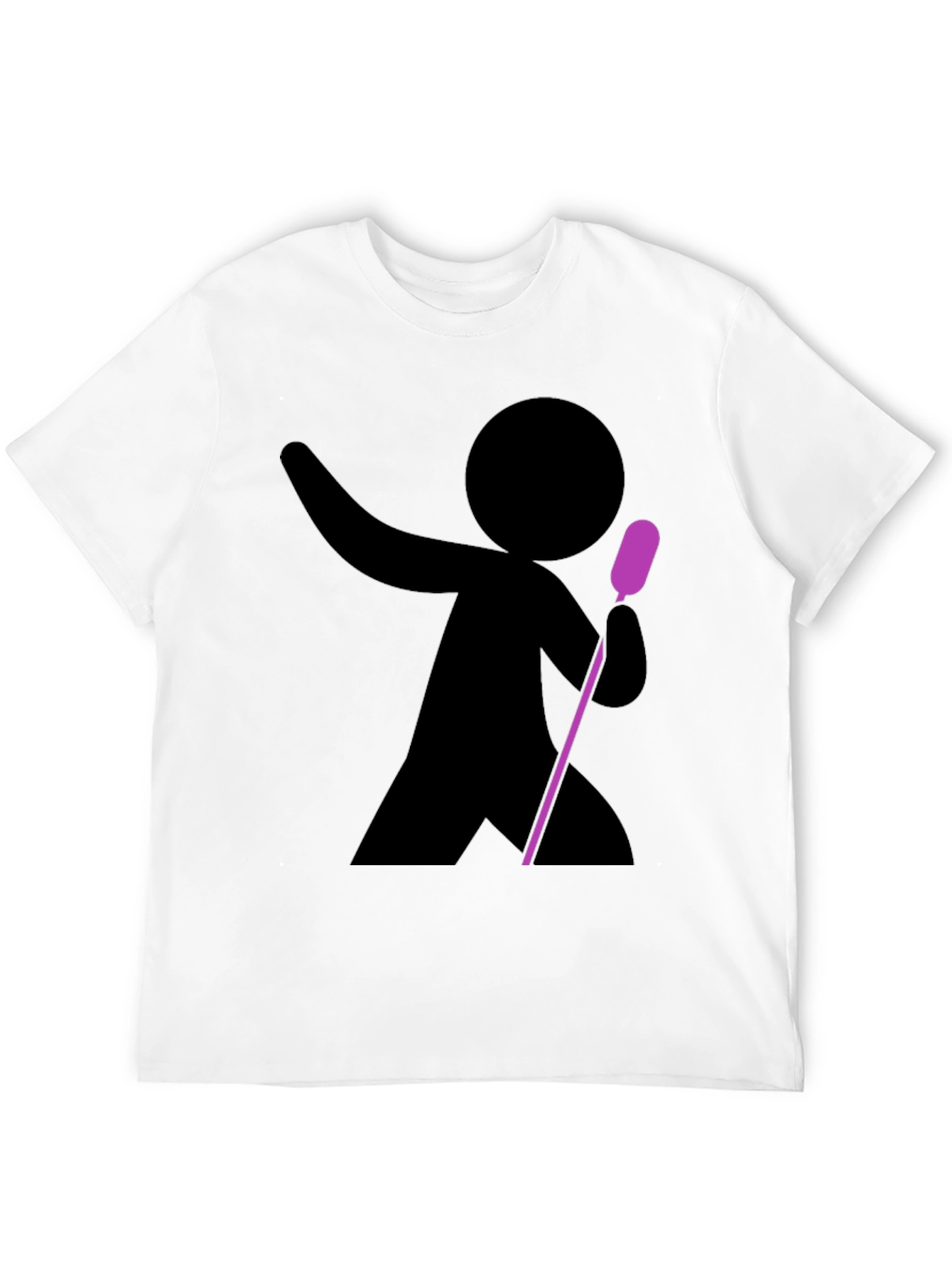 Stick Figure Singer Black T-Shirt